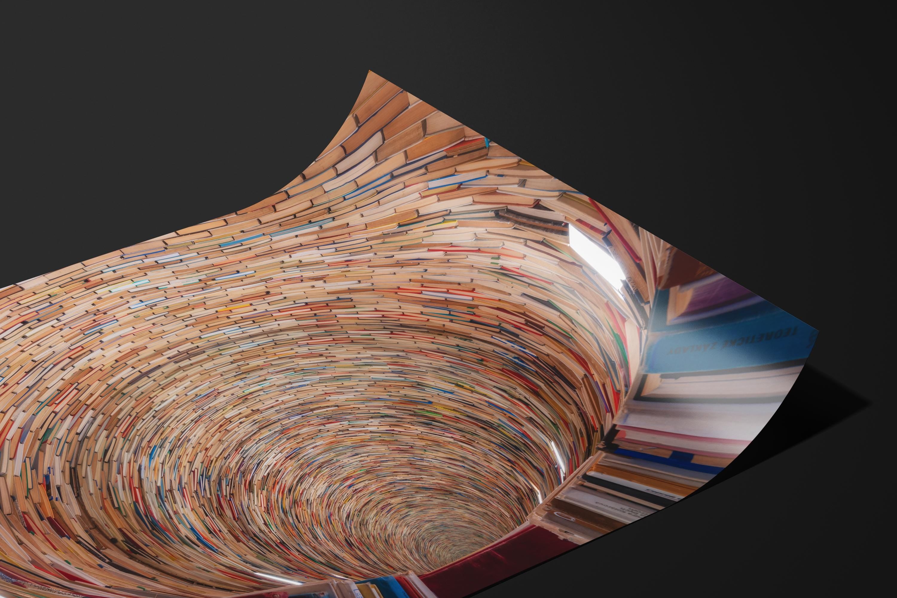 Infinite Book Tunnel Above