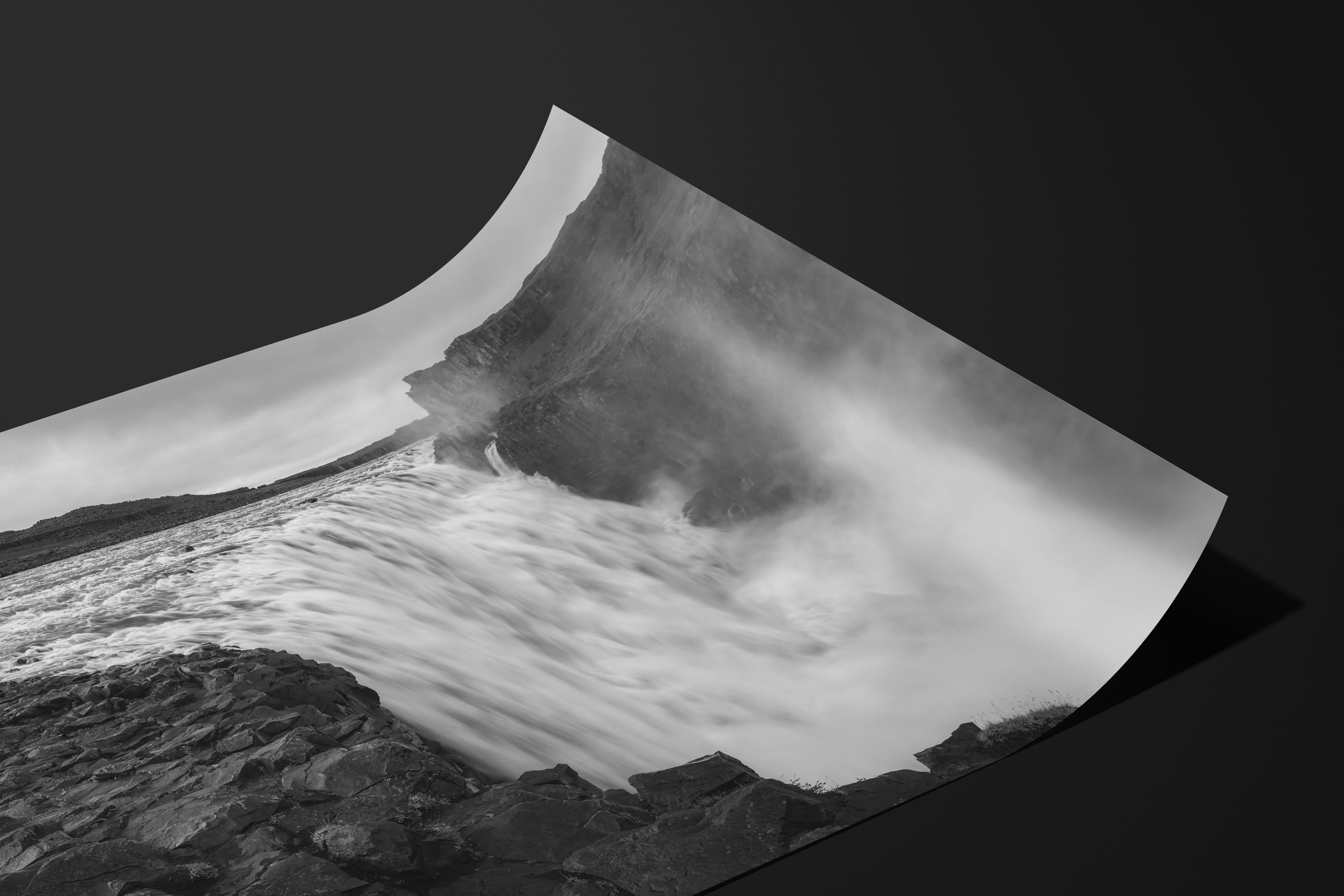 Monochrome Dettifoss Waterfall