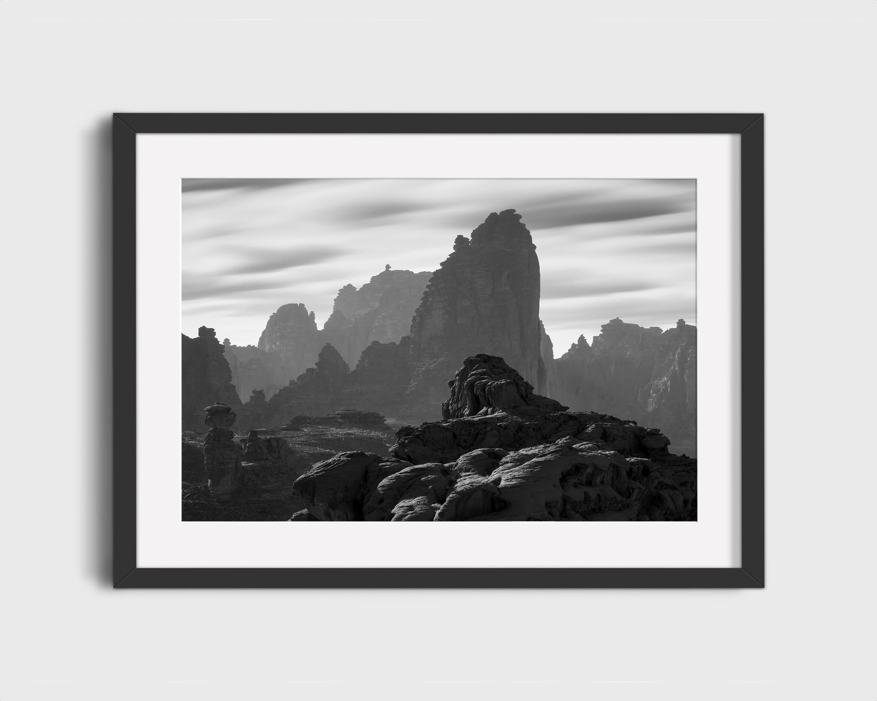 Wadi Disah Layers Black and White