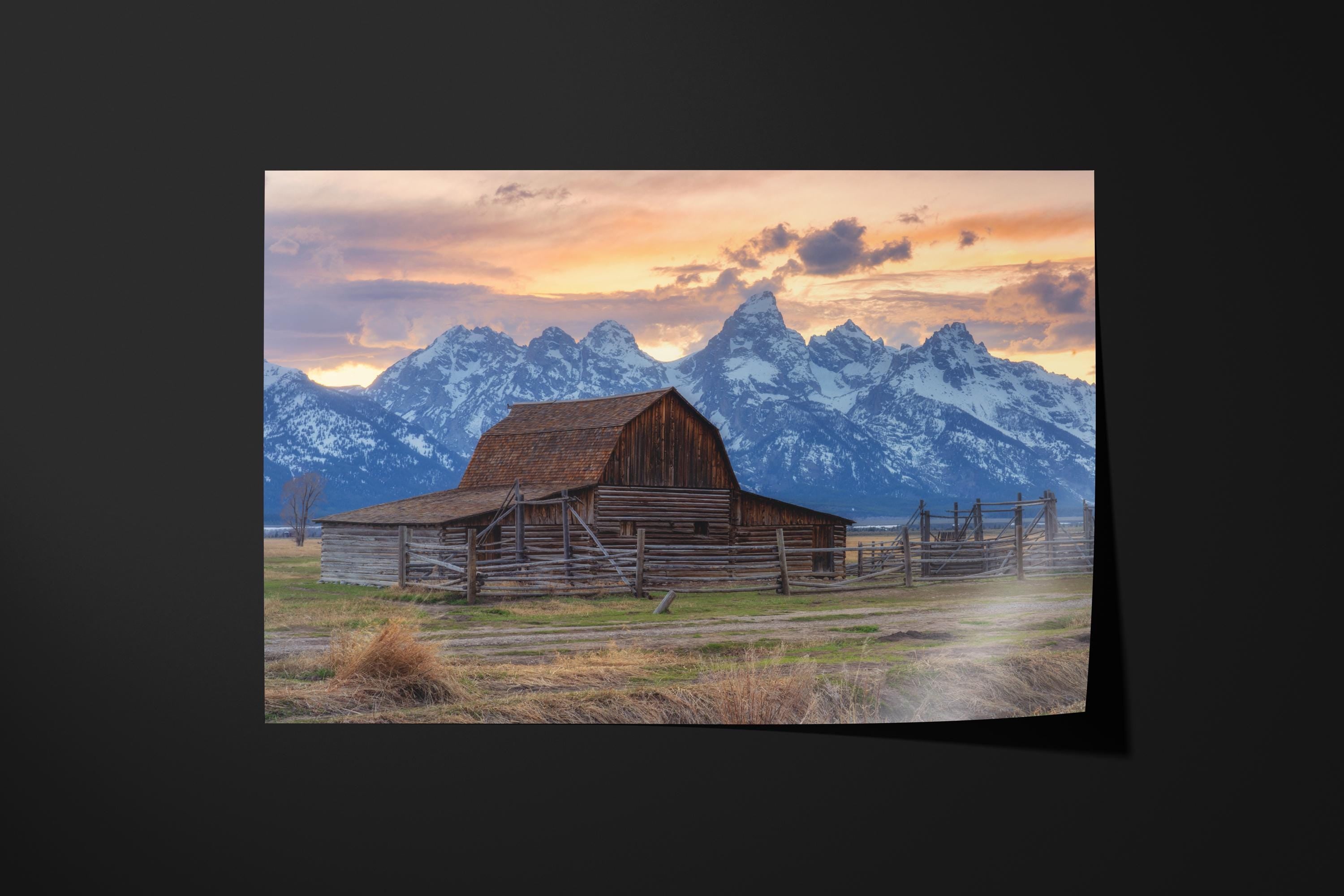Grand Teton Barn Sunrise