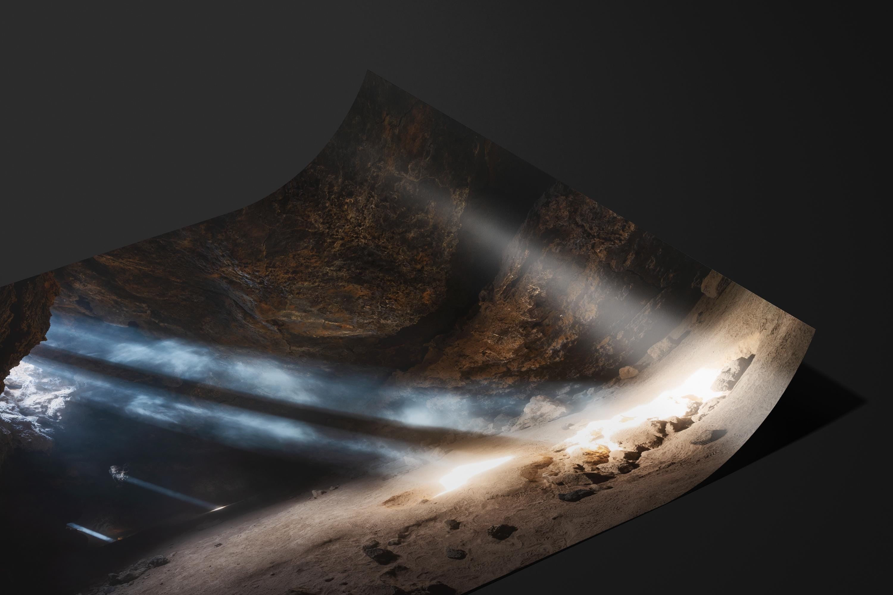Sunlight Beams in Mojave Cave