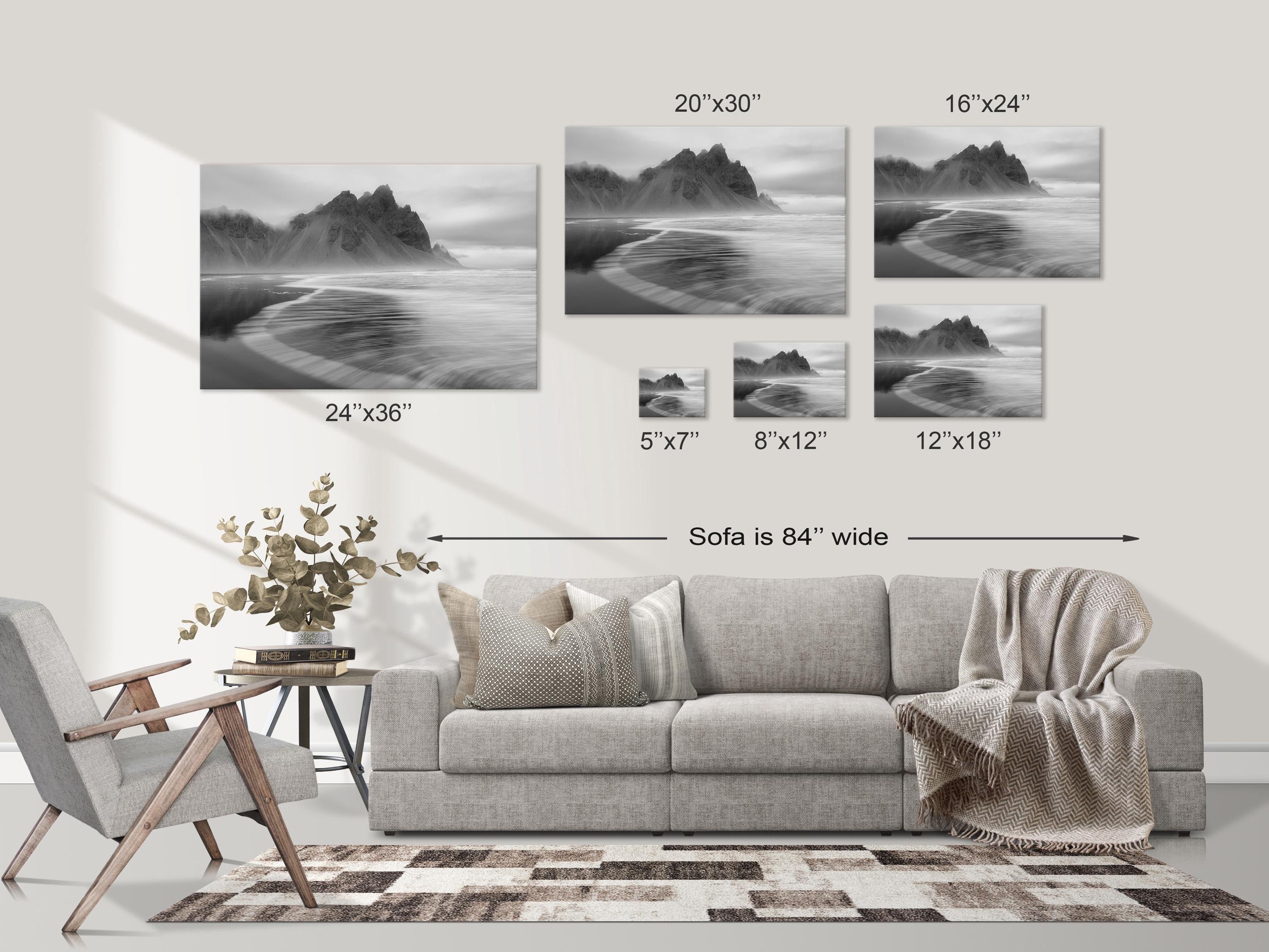 Stokksnes Black & White Iceland Seascape