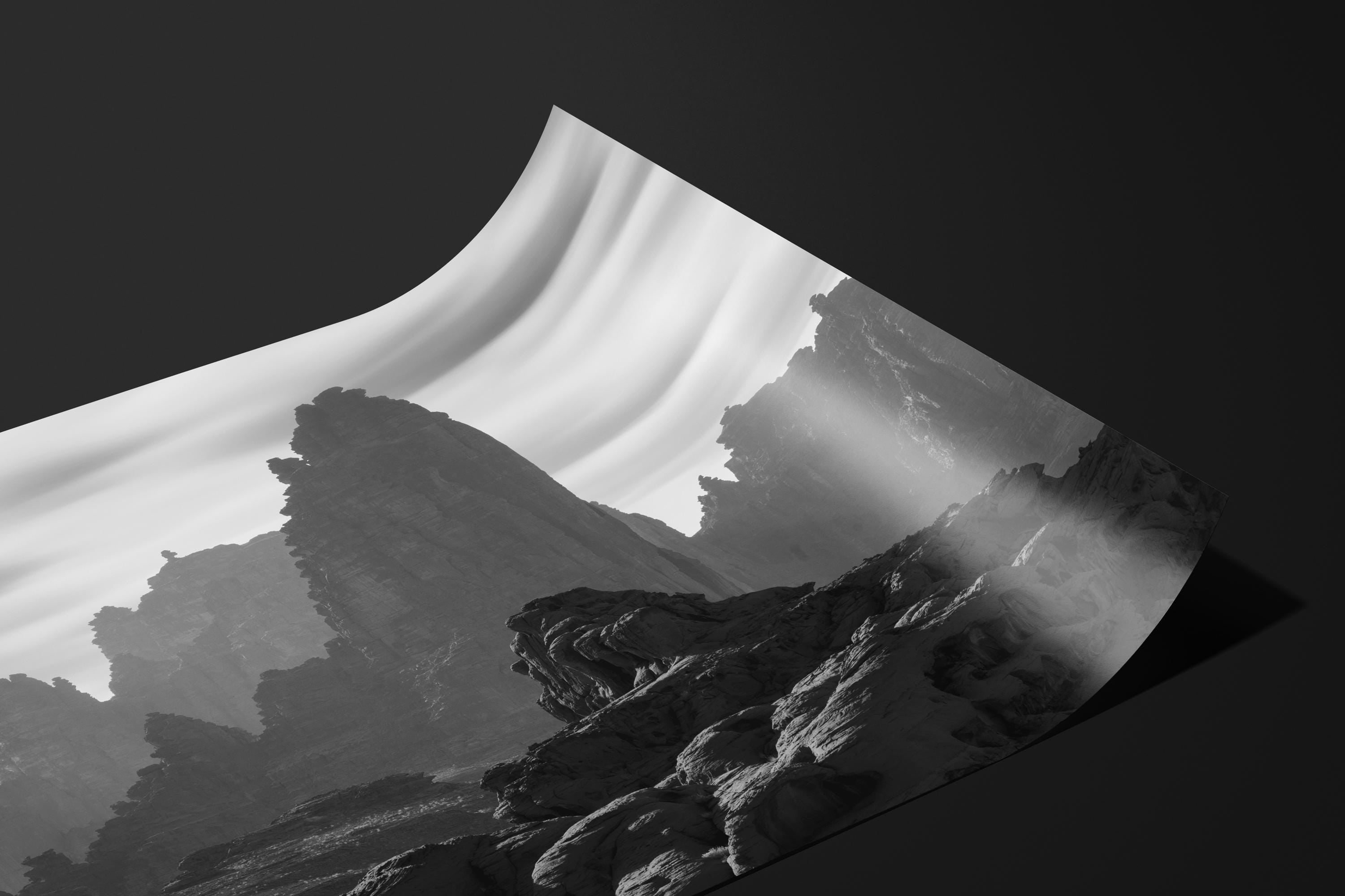 Wadi Disah Layers Black and White