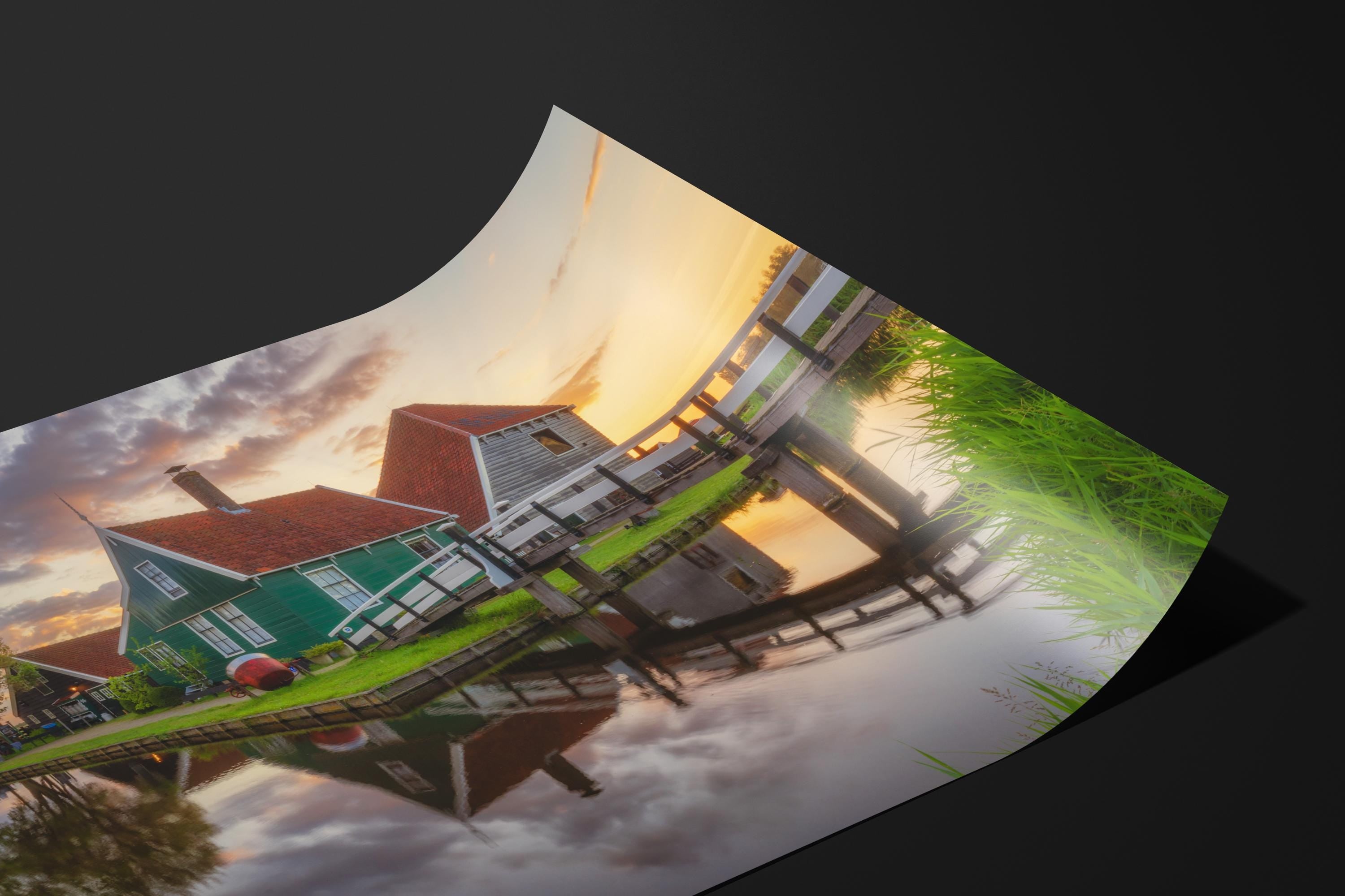 Dutch Canal House at Sunrise