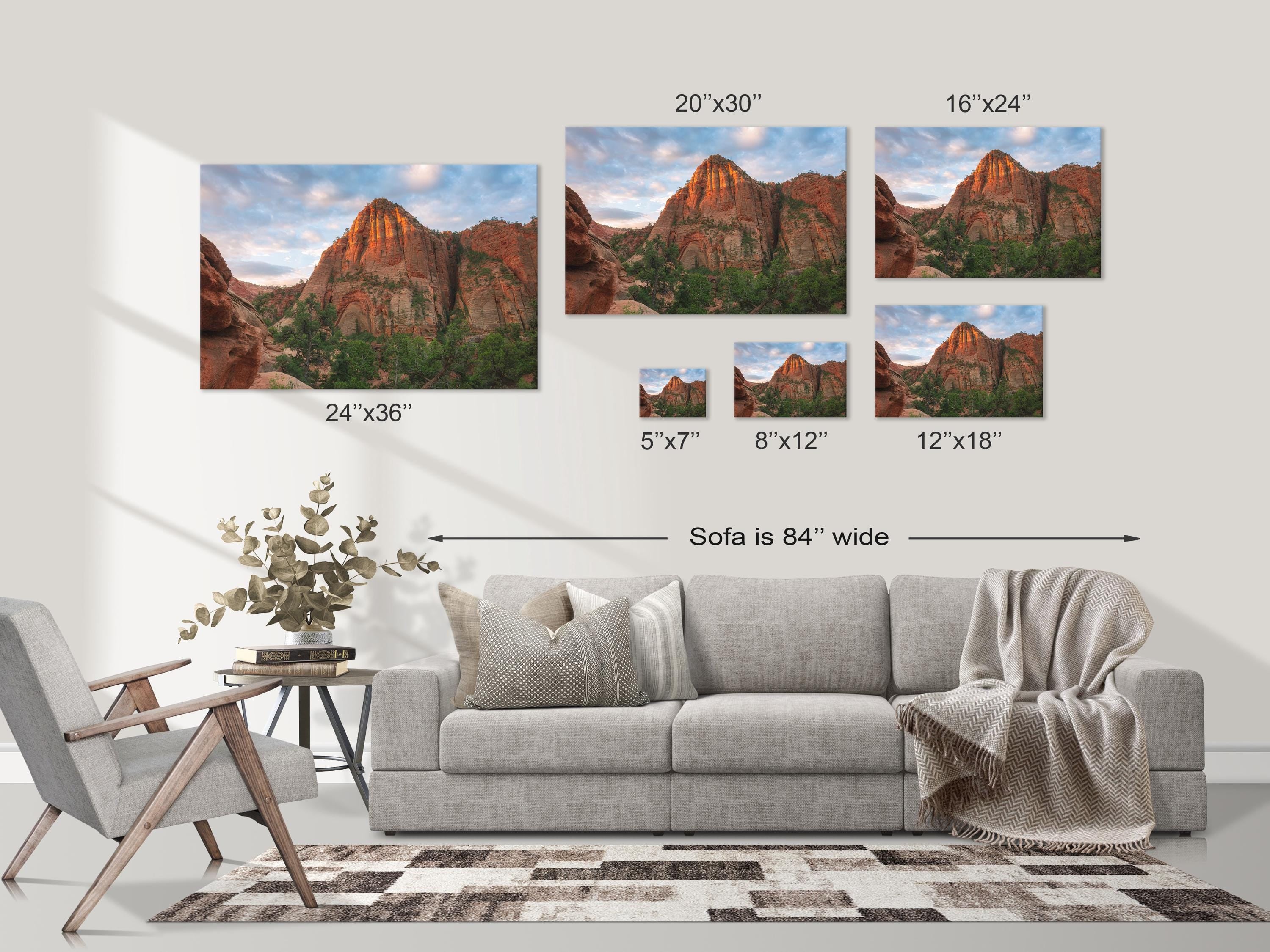 Sunrise Glow on Zion Cliffs