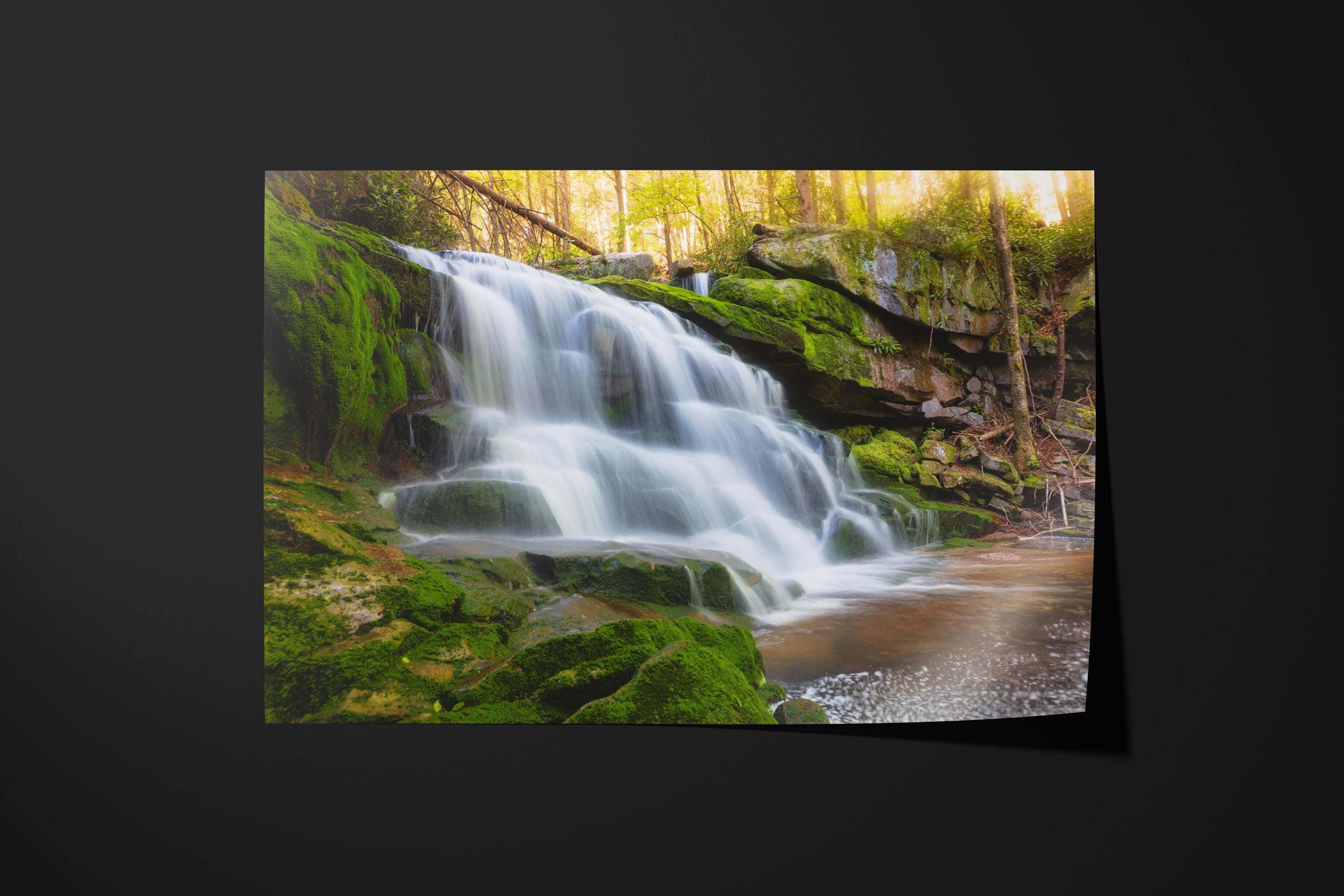 Serene Mossy Waterfall