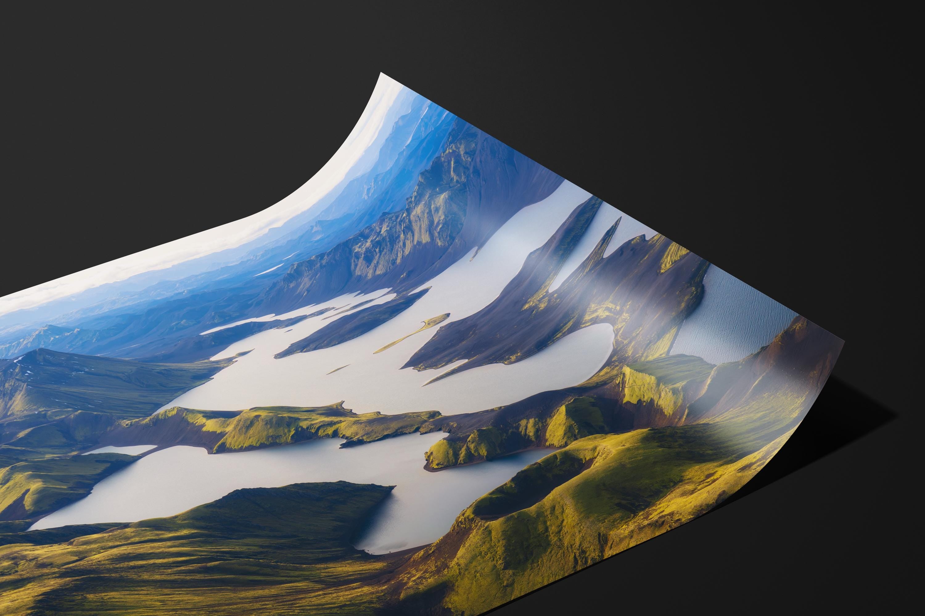 Iceland Highlands Aerial Lake