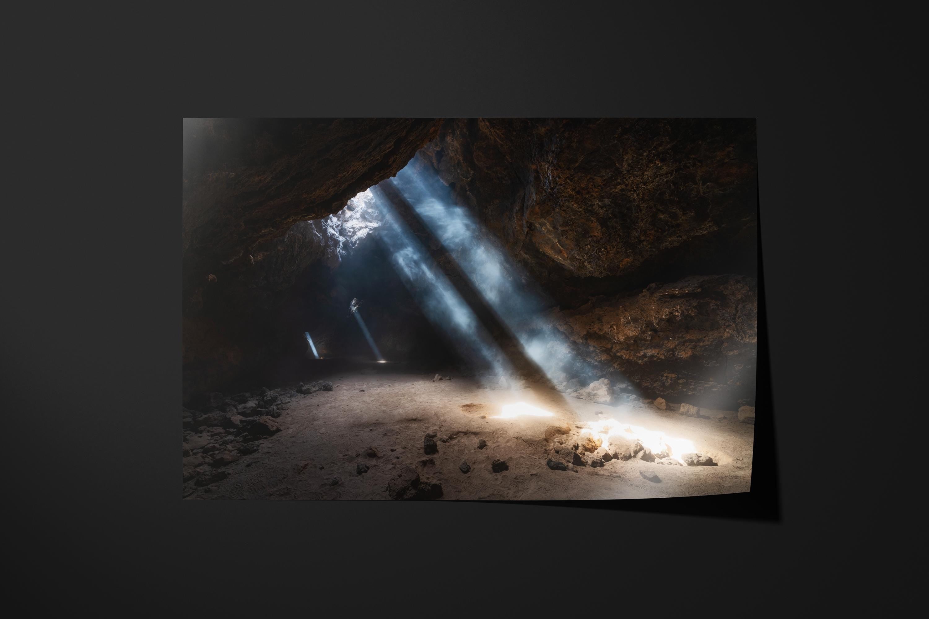 Sunlight Beams in Mojave Cave