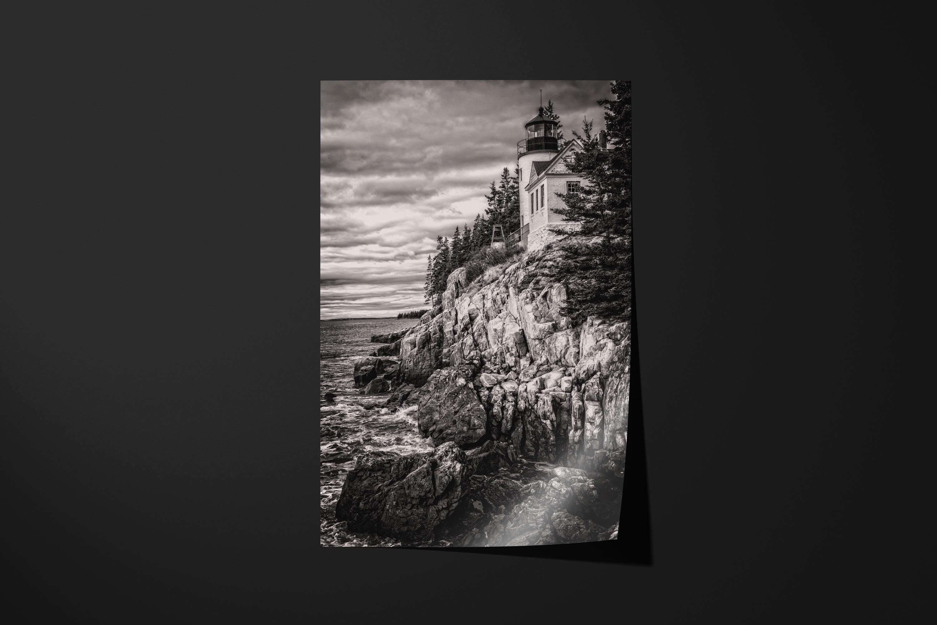 Bass Harbor Lighthouse Black and White