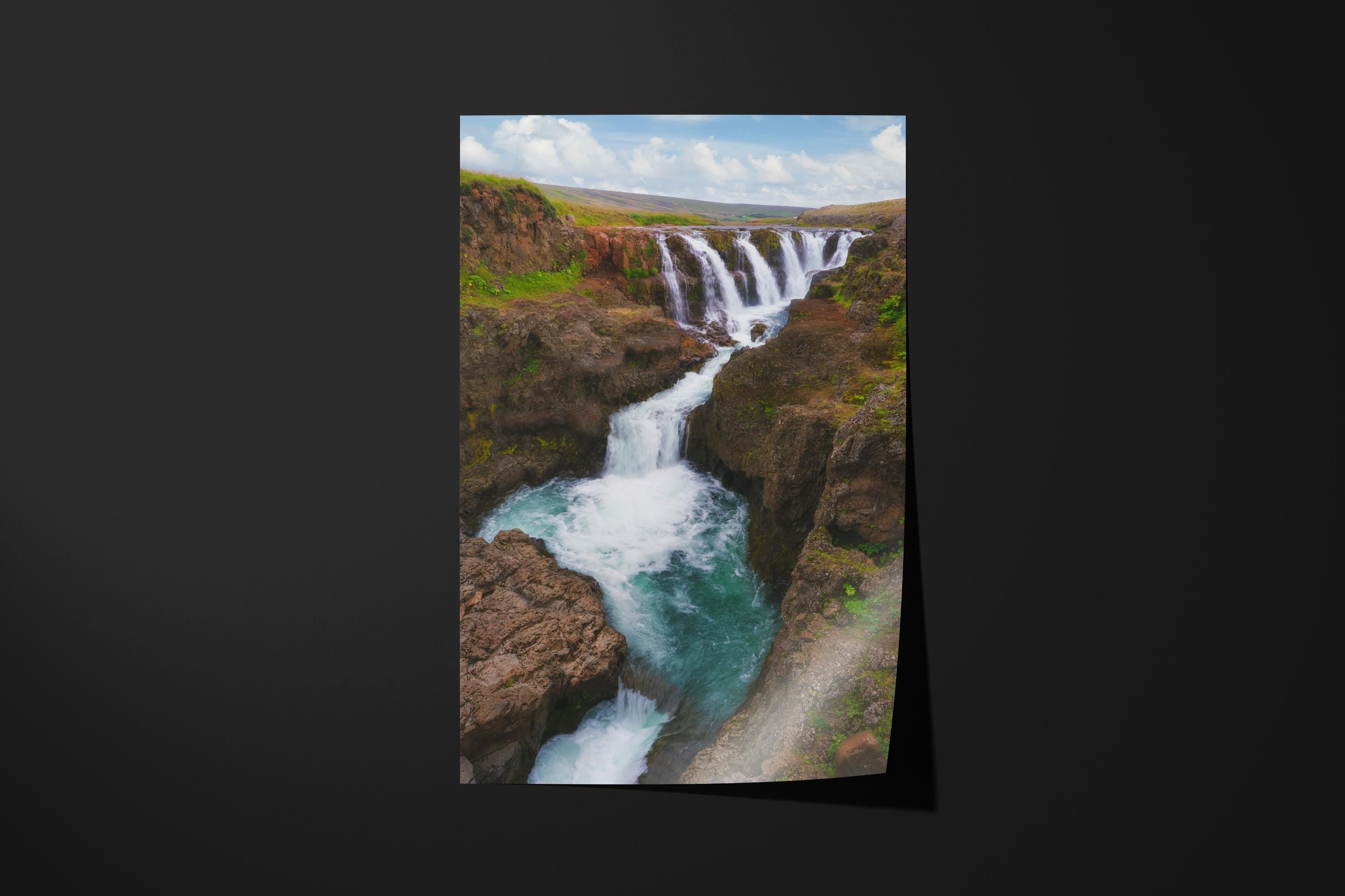 Hjalparfoss Waterfall Iceland