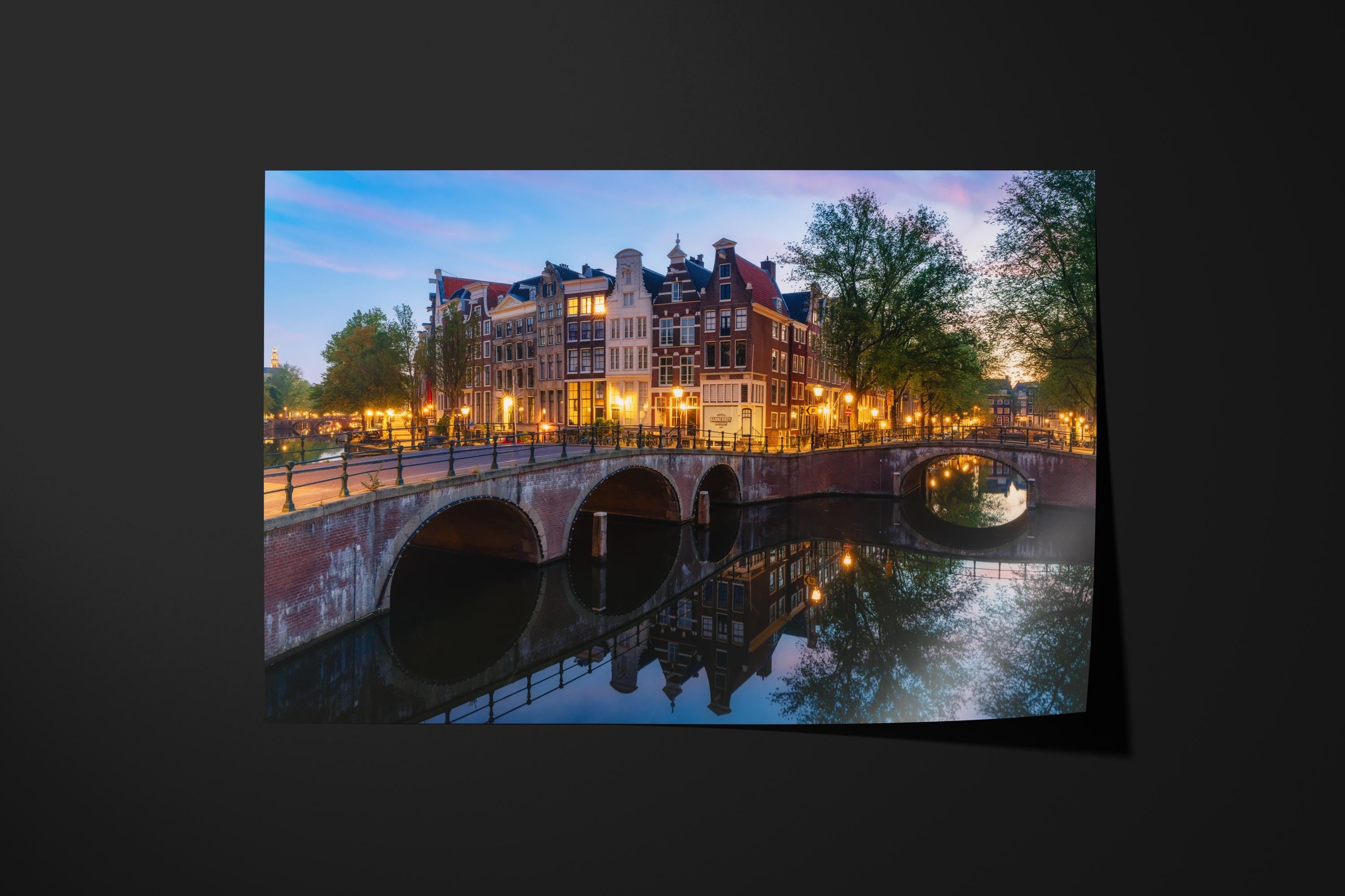 Amsterdam Canal Bridge at Sunrise