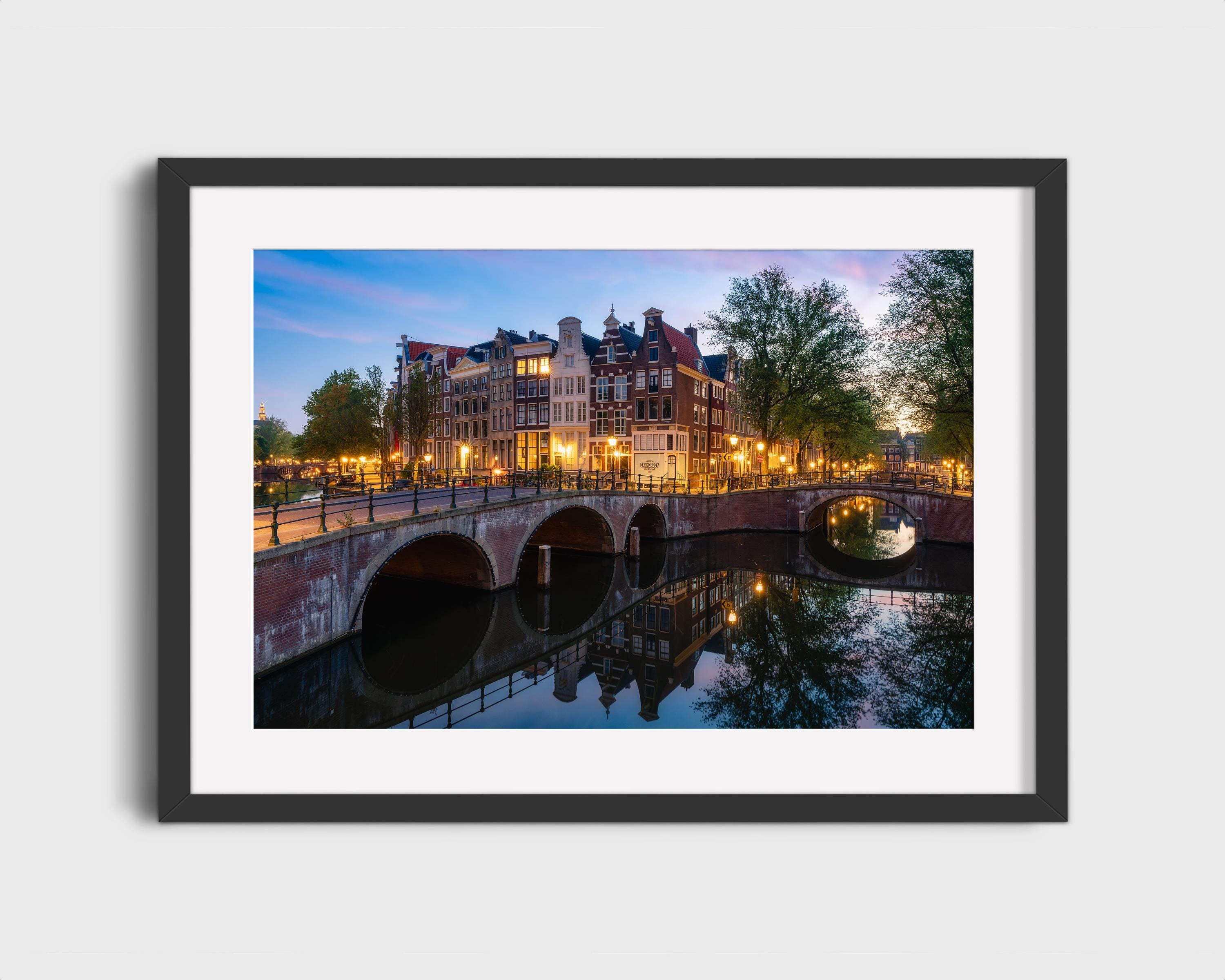 Amsterdam Canal Bridge at Sunrise