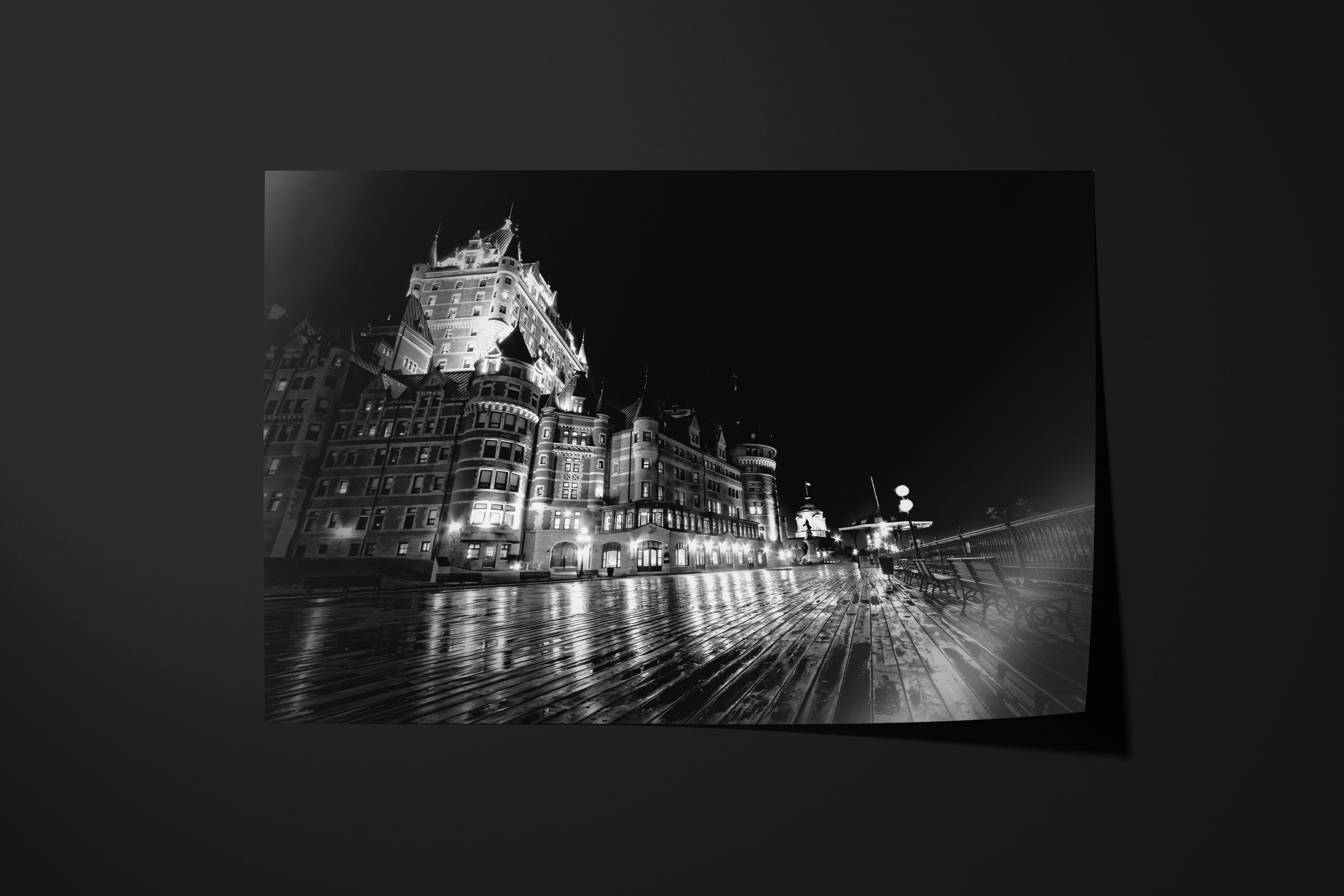 Black & White Quebec City Night