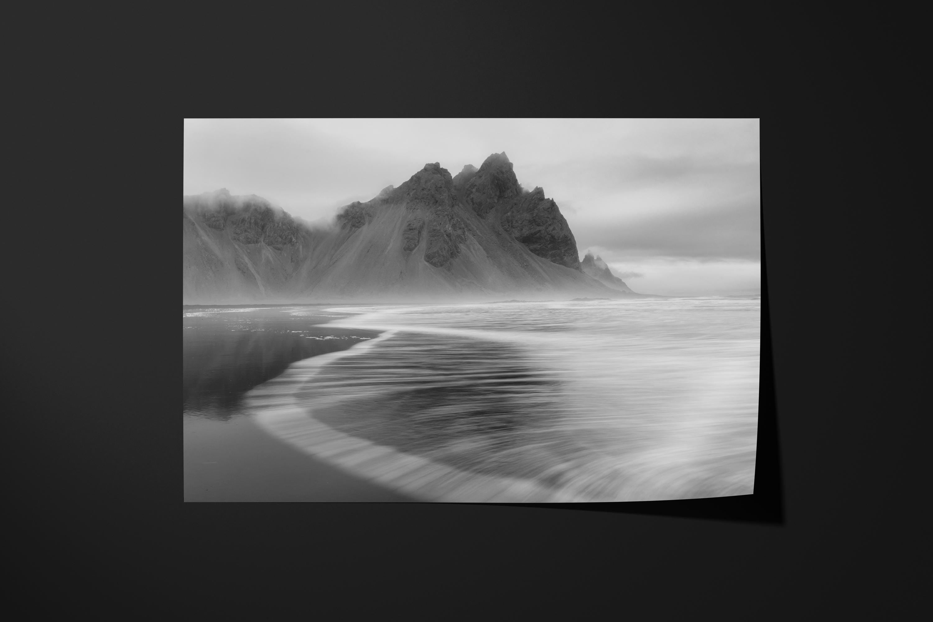 Stokksnes Black & White Iceland Seascape