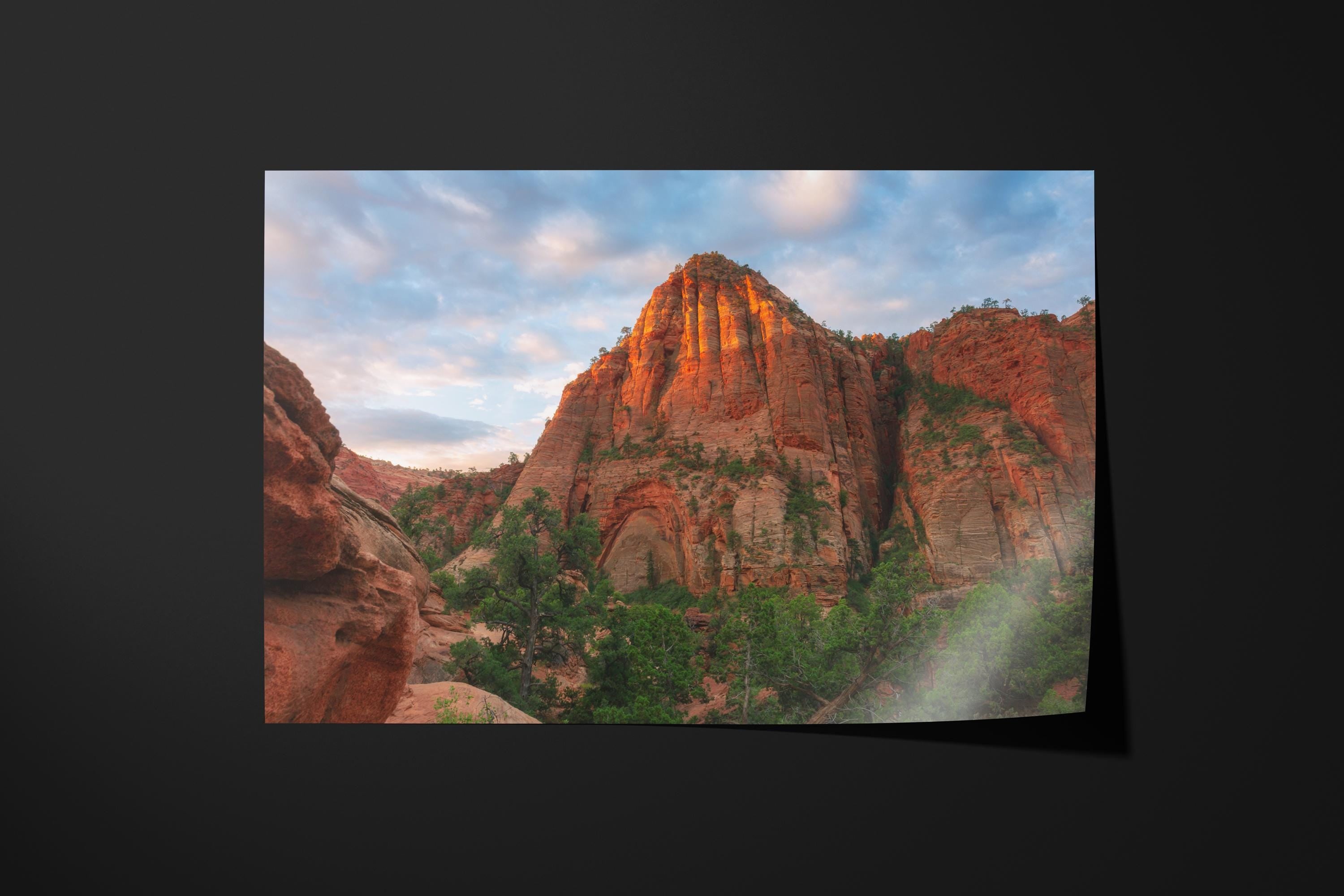 Sunrise Glow on Zion Cliffs