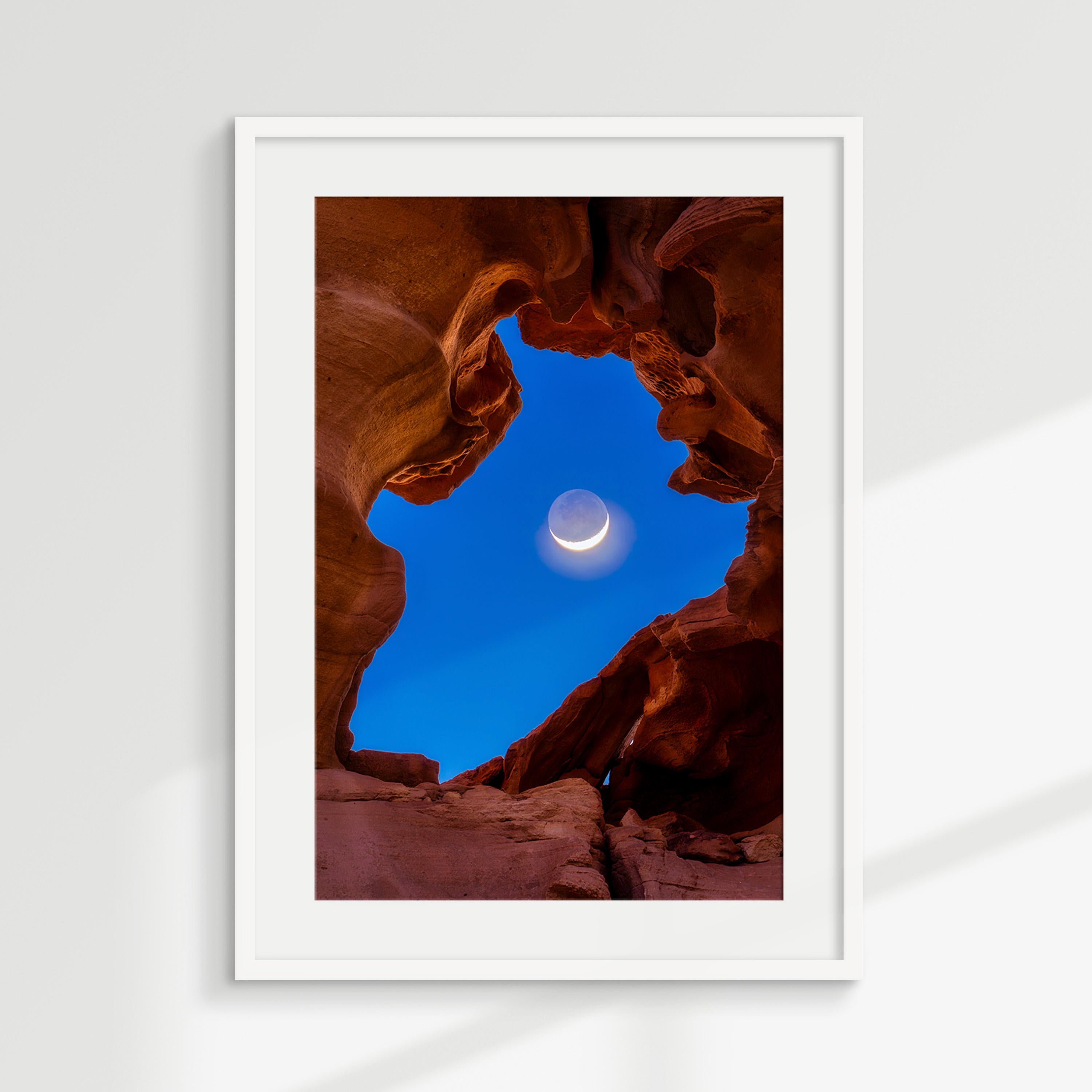 Crescent Moon Over Red Rock Canyon