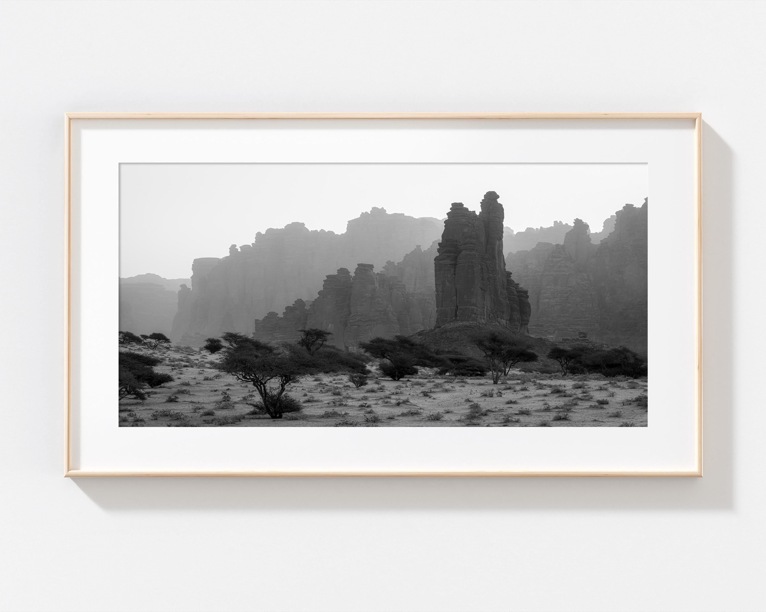 Hazy Desert Monoliths