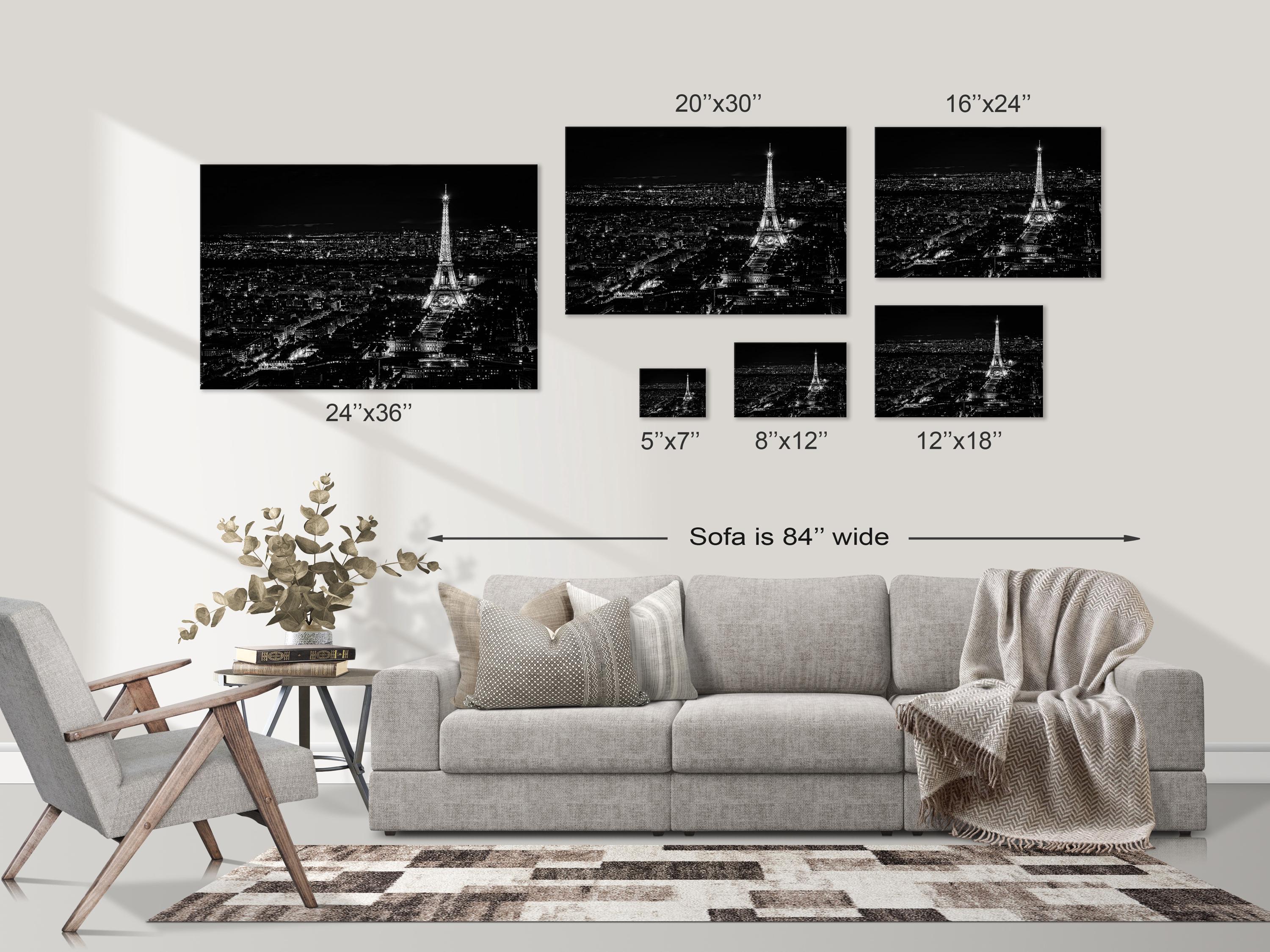 Eiffel Tower at Night Black and White