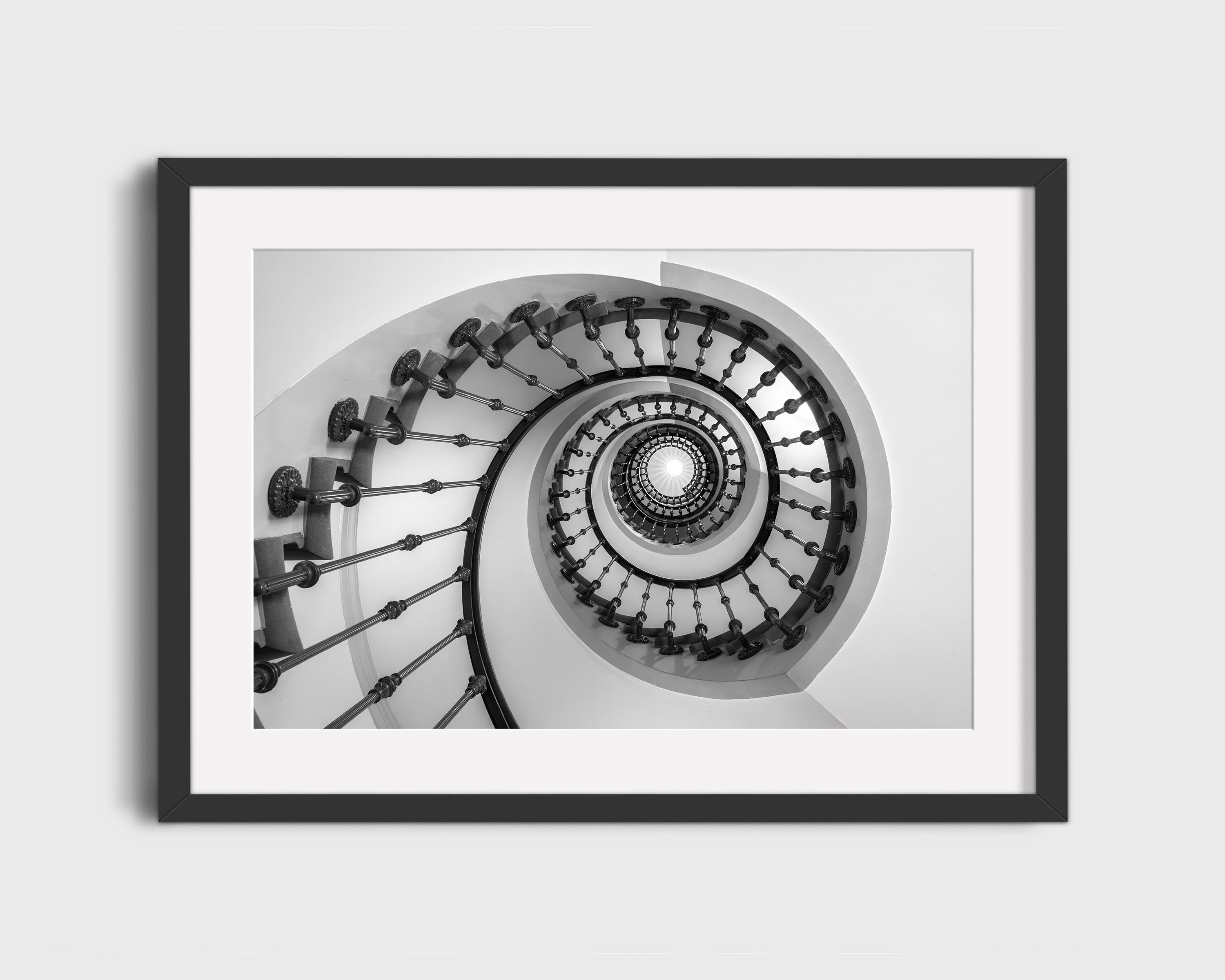 Black and White Spiral Staircase
