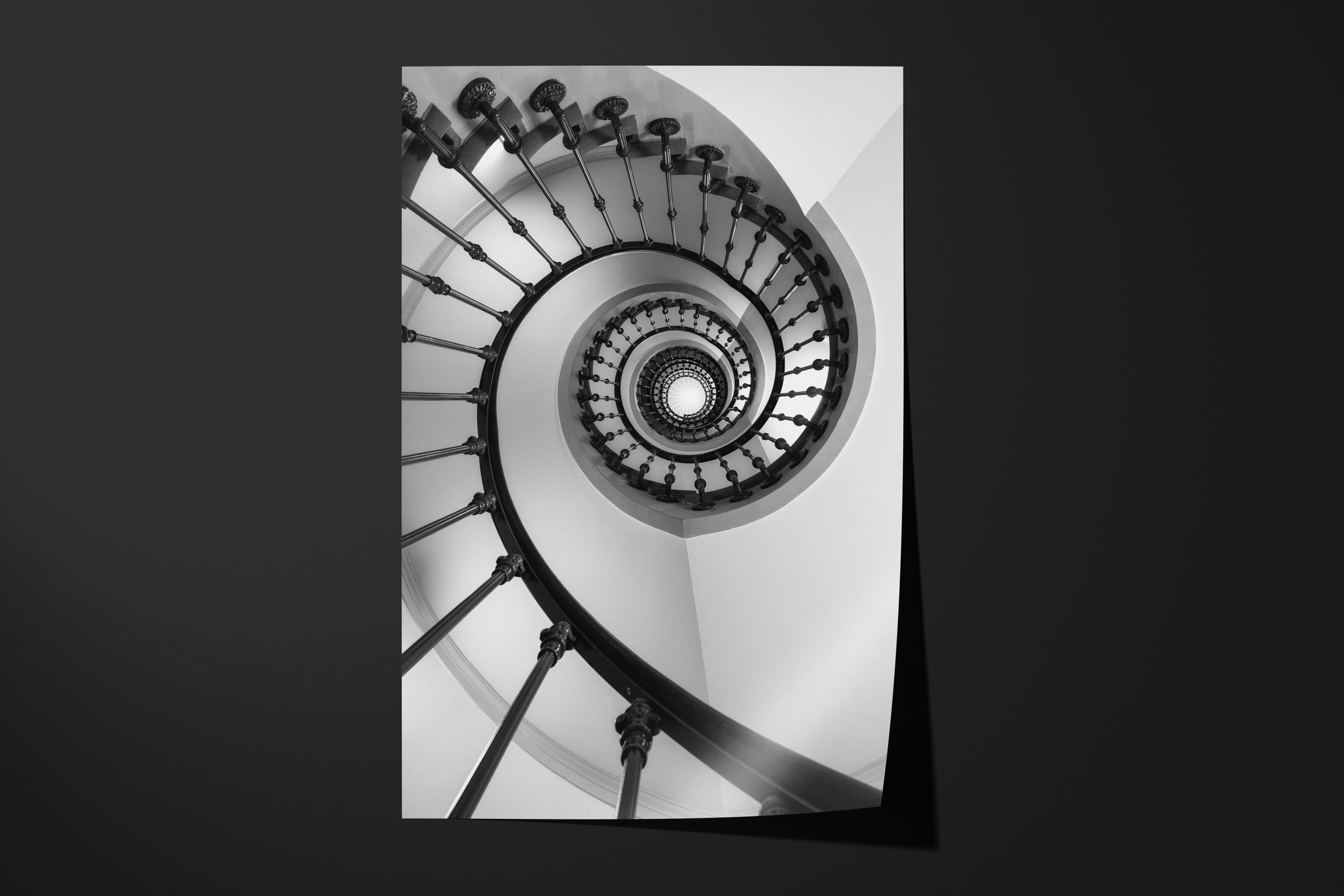 Black and White Spiral Staircase