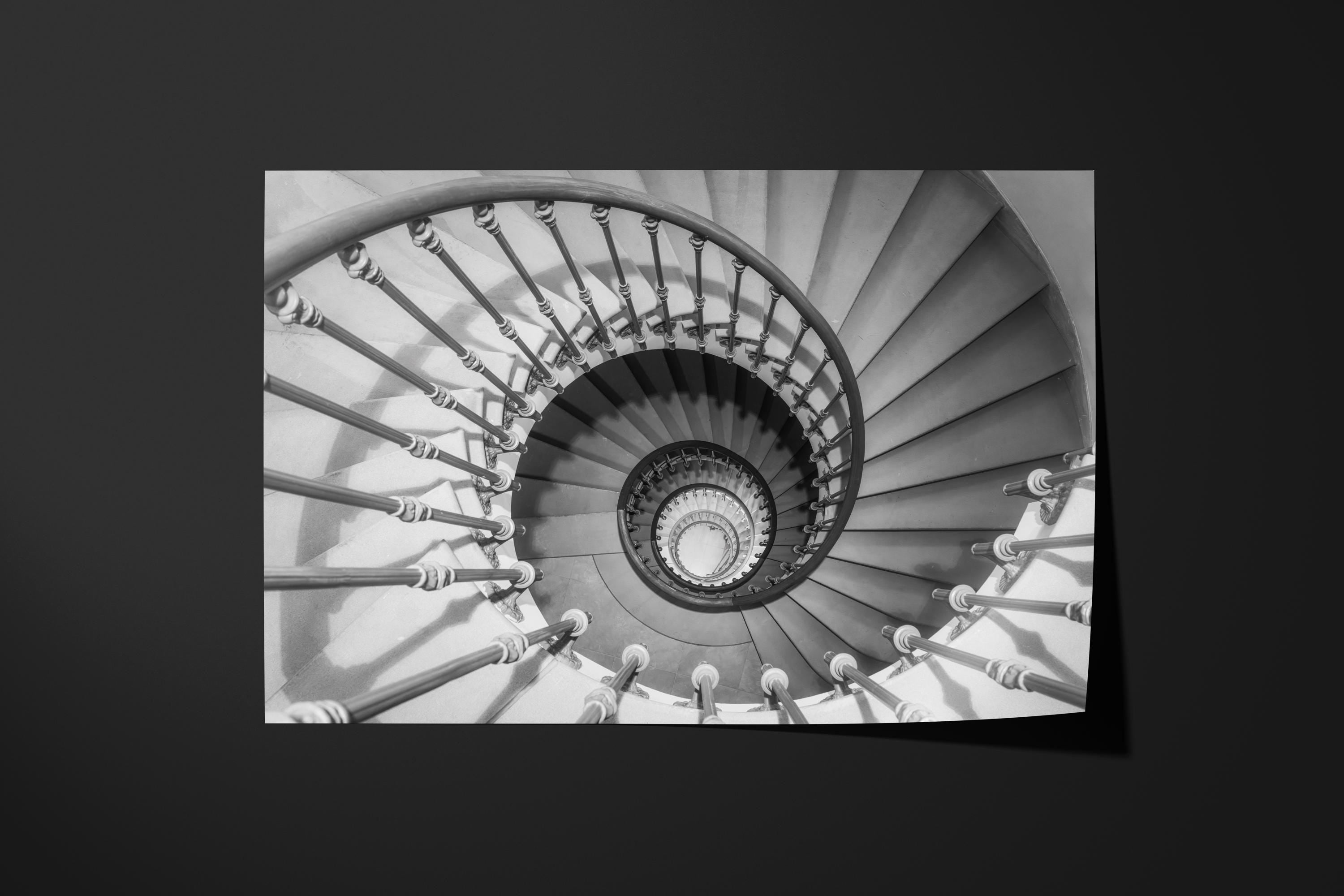 Black and White Spiral Staircase