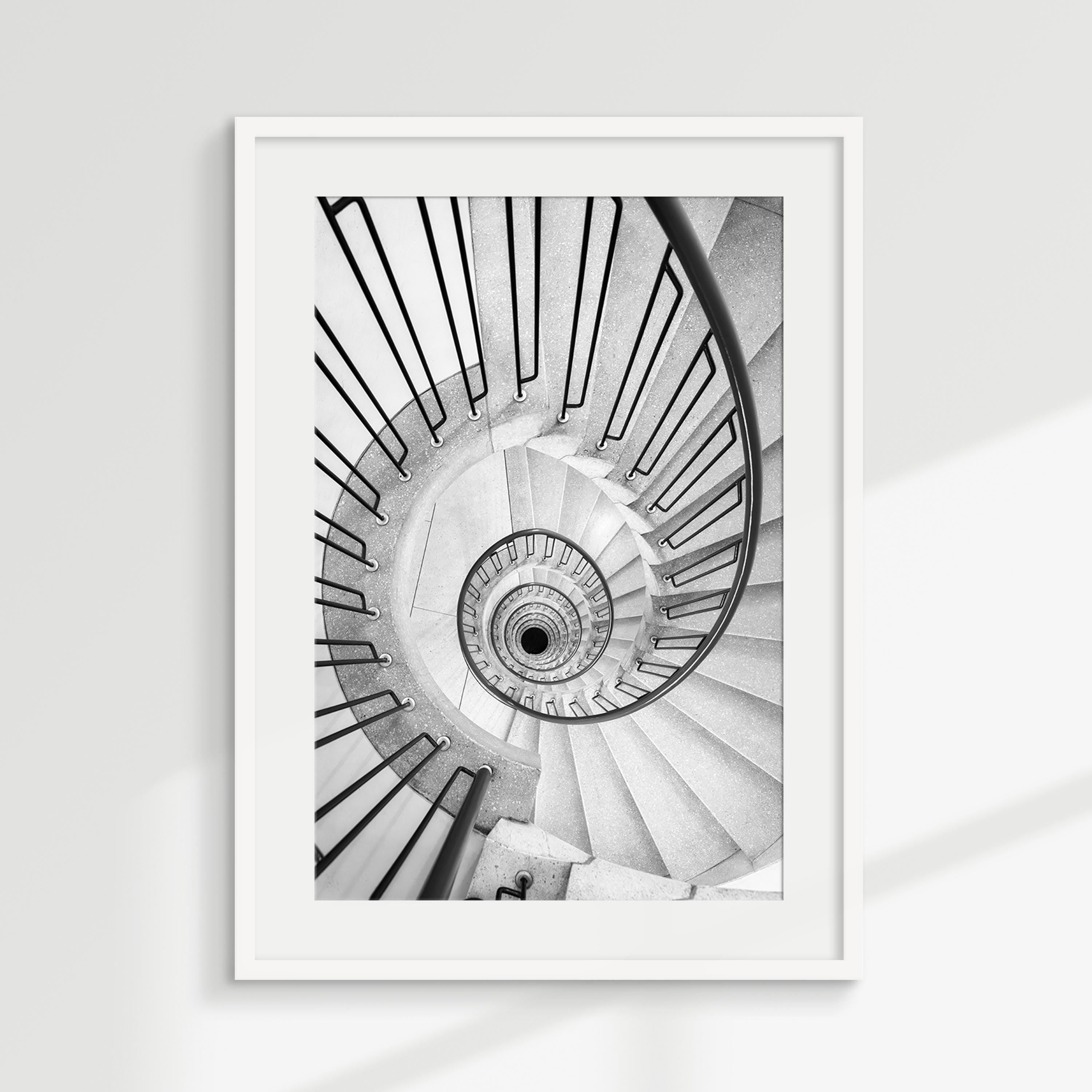 Black and White Spiral Staircase