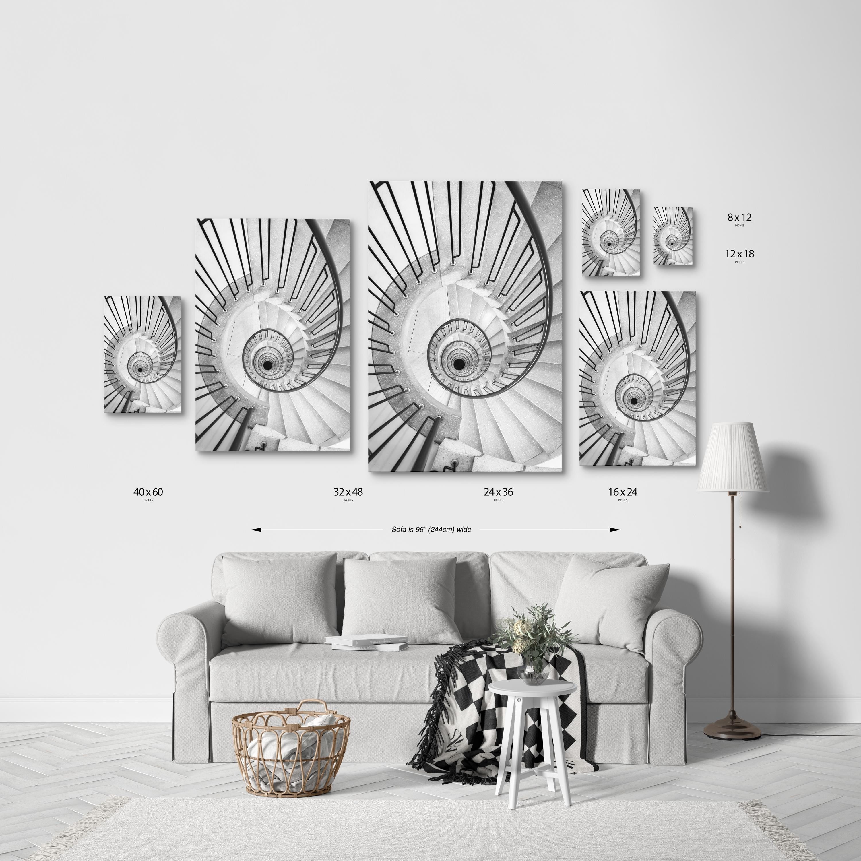 Black and White Spiral Staircase