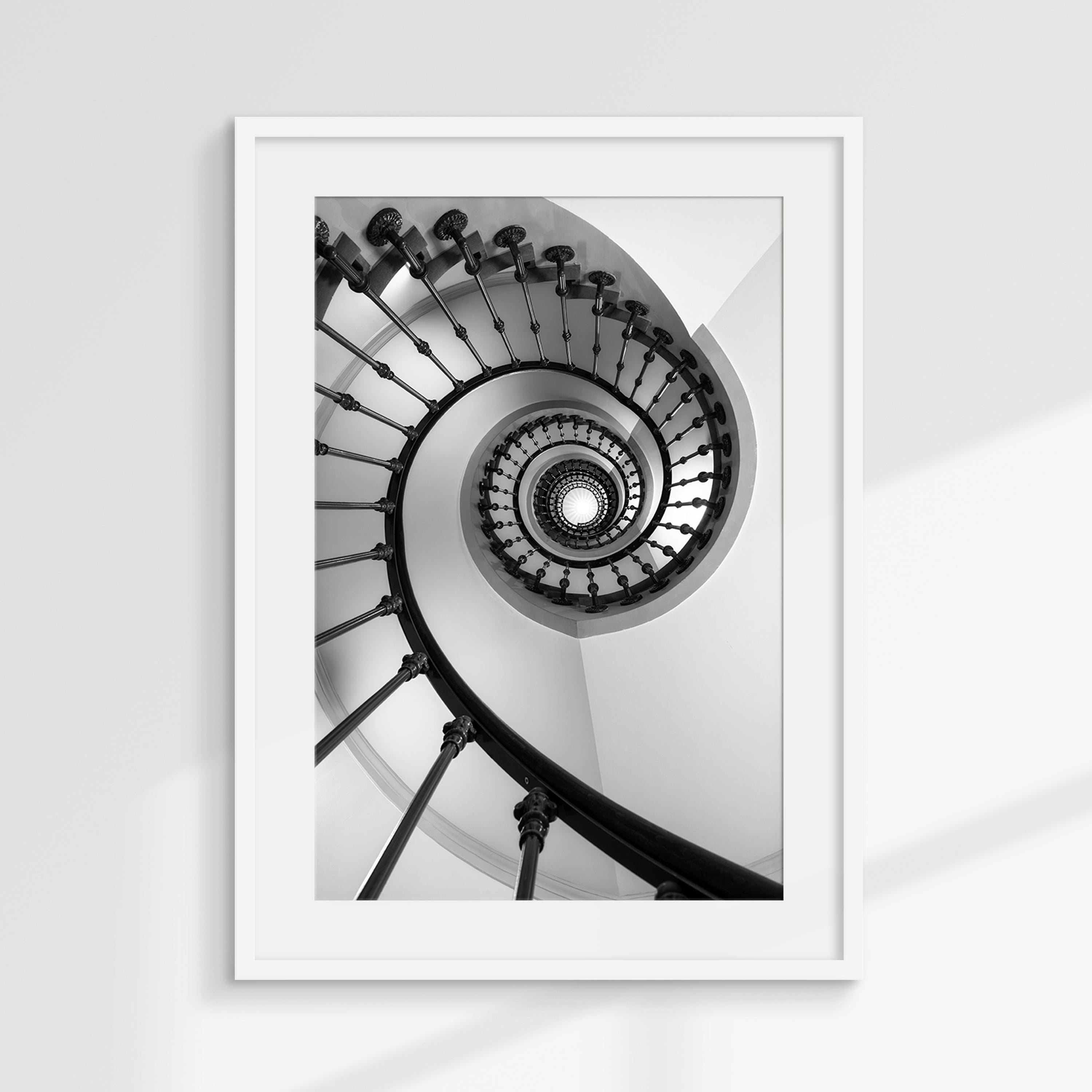 Black and White Spiral Staircase