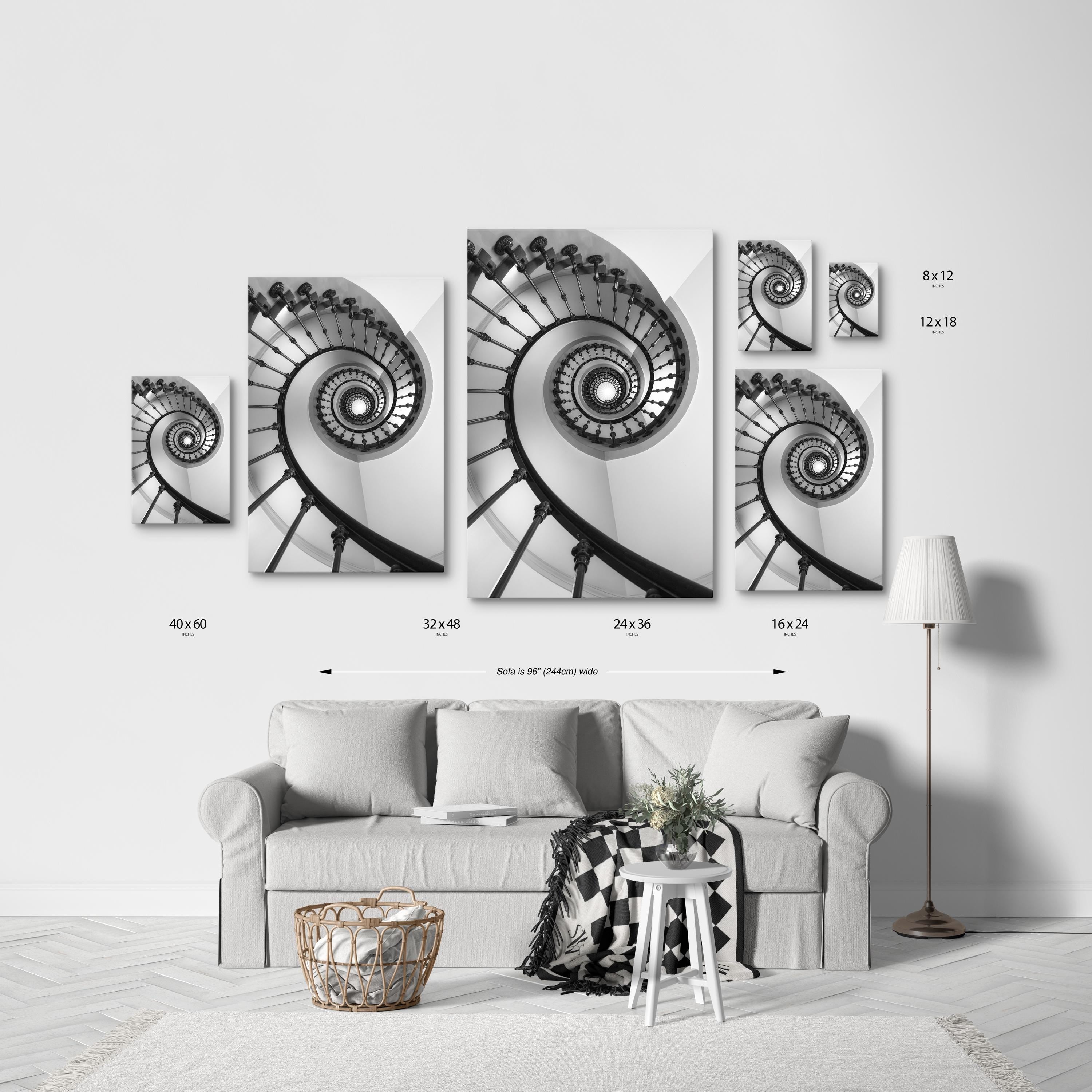 Black and White Spiral Staircase