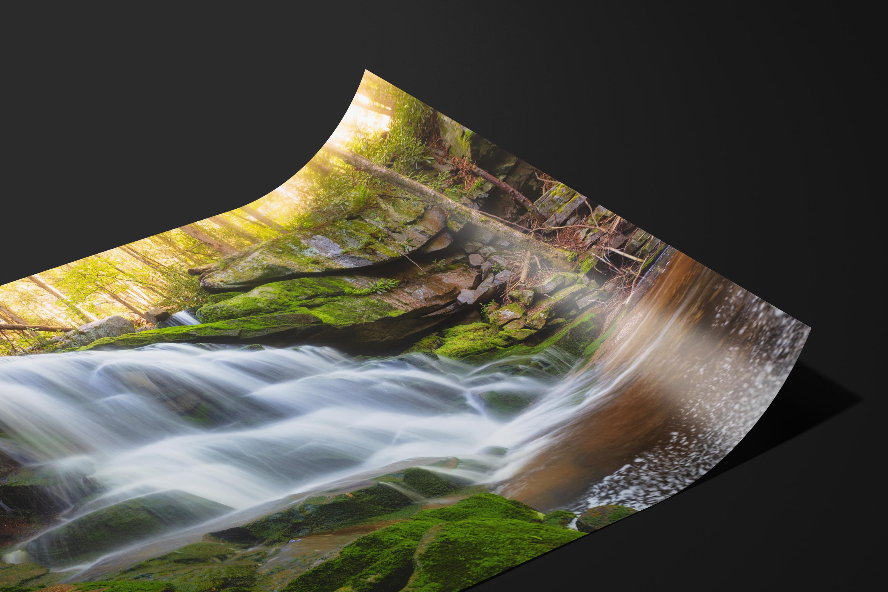 Serene Mossy Waterfall