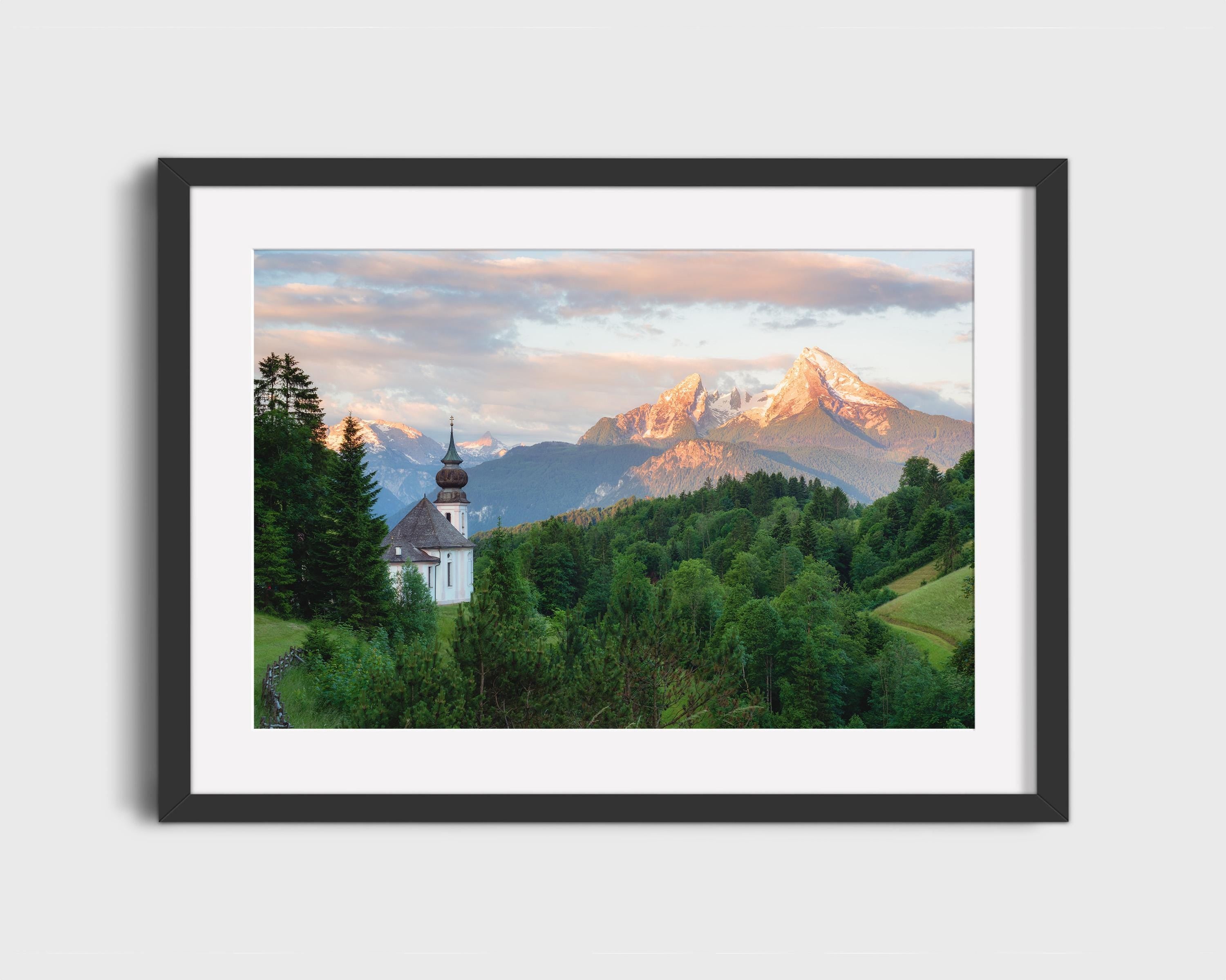 Maria Gern Church and Bavarian Alps