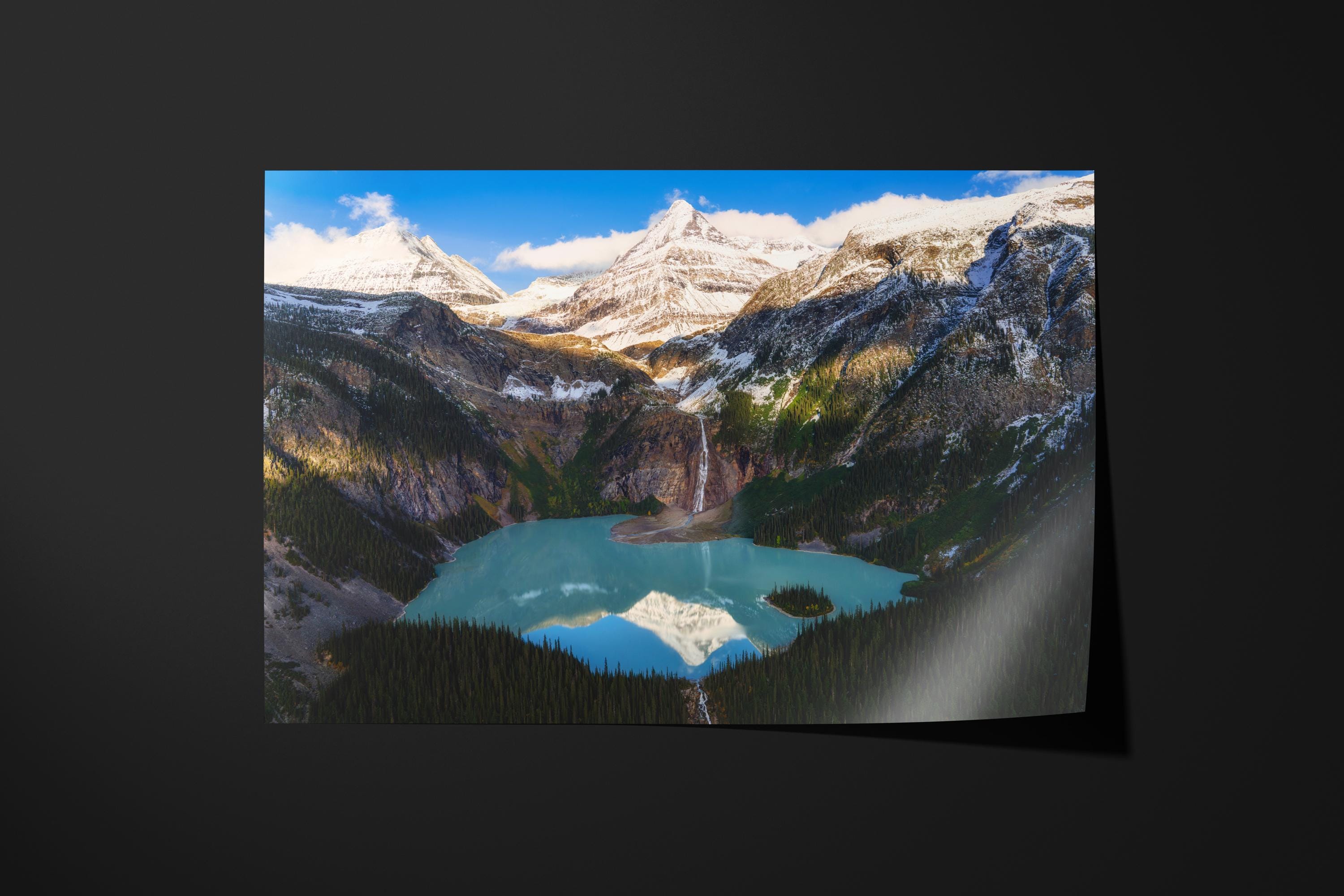 Rocky Mountain Waterfall Lake