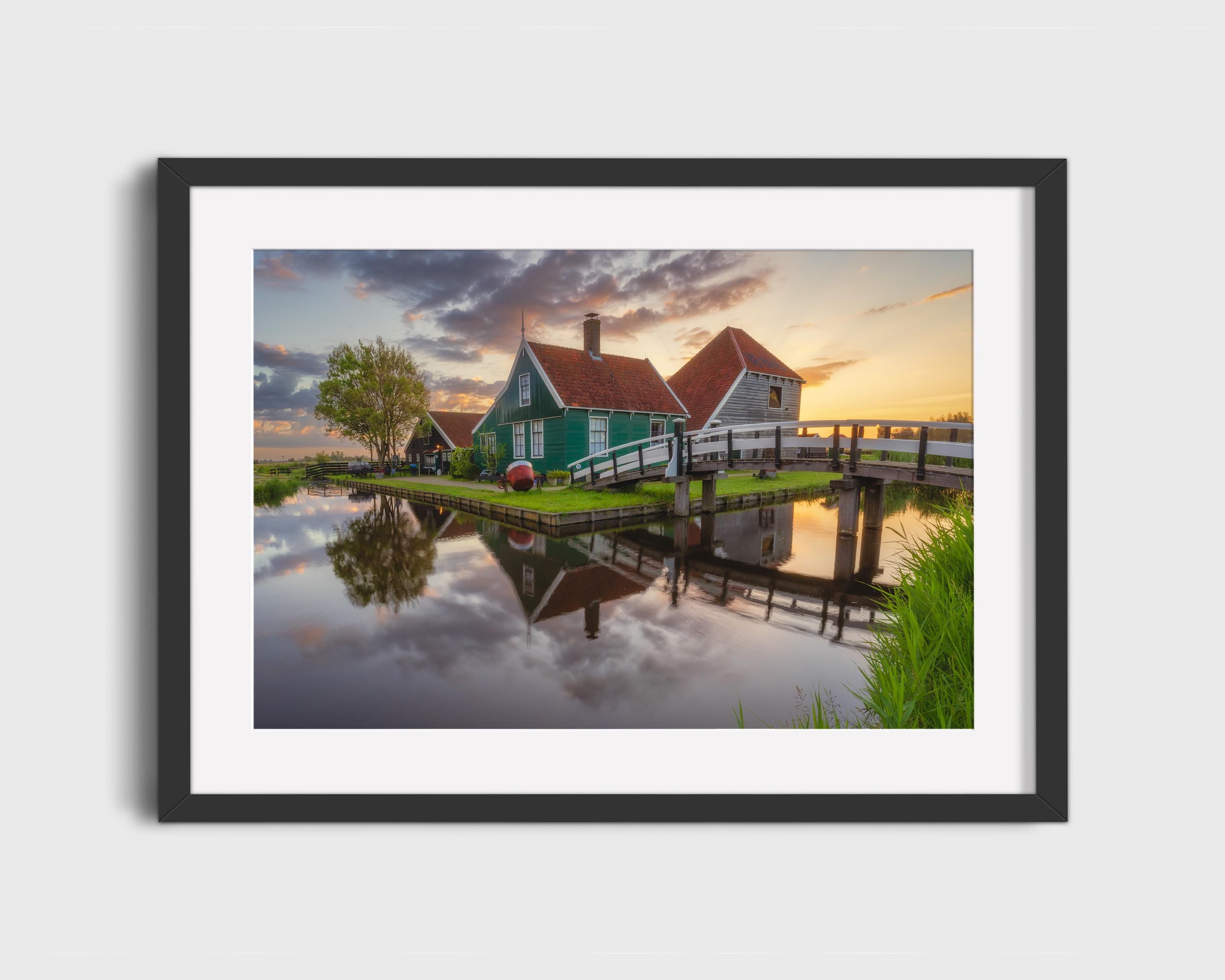 Dutch Canal House at Sunrise