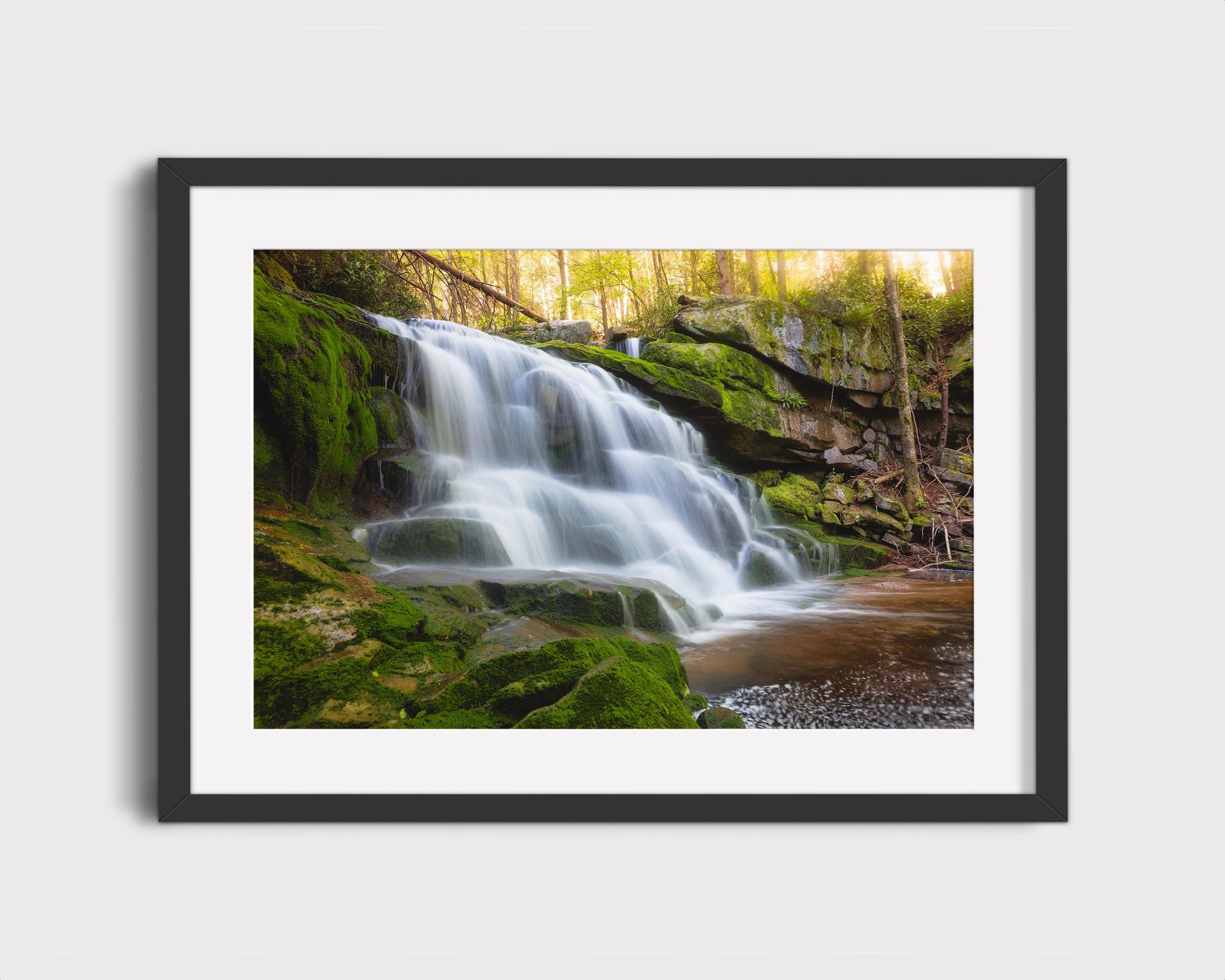 Serene Mossy Waterfall