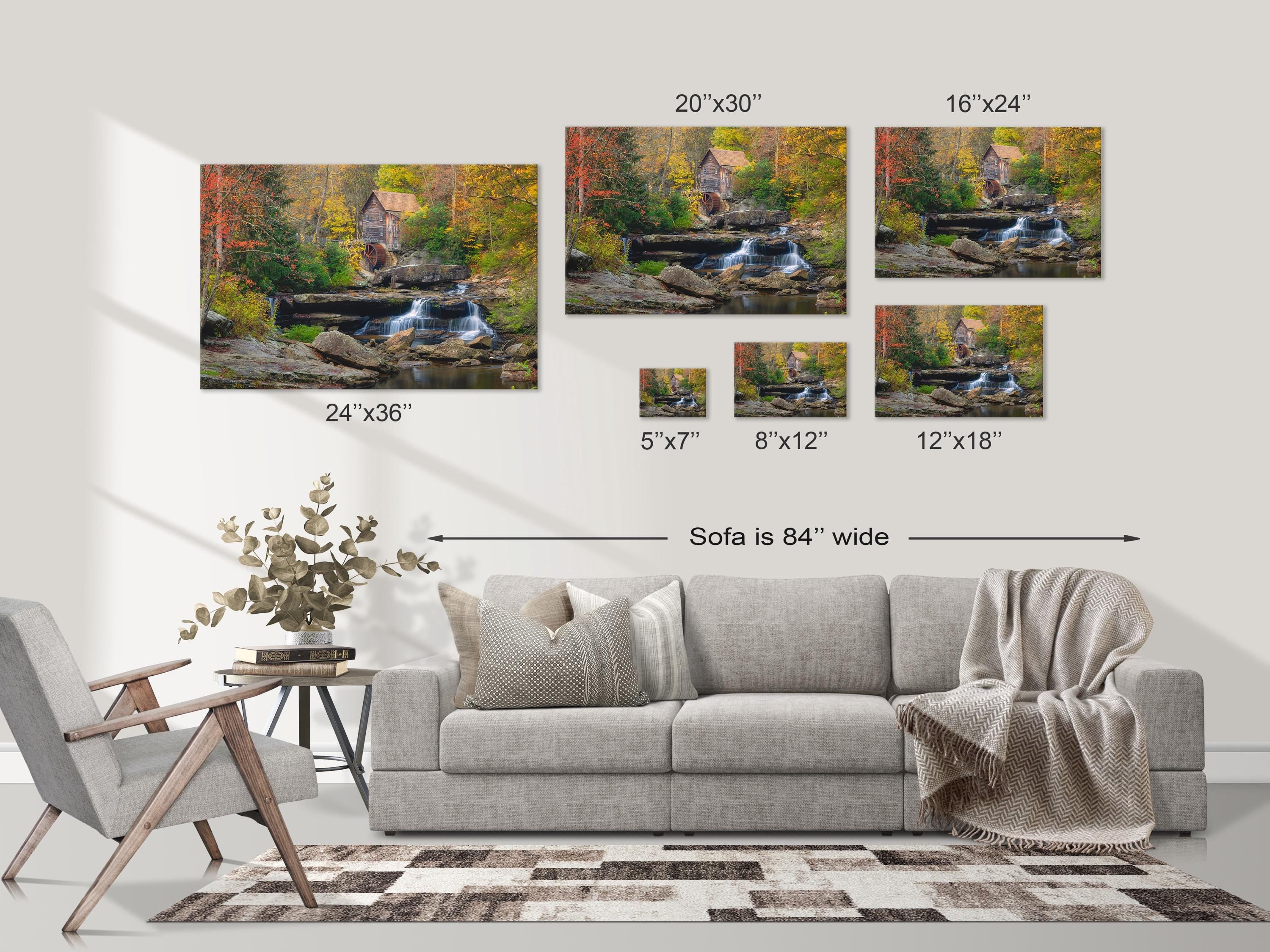 Rustic Autumn Waterfall at Glade Creek Grist Mill