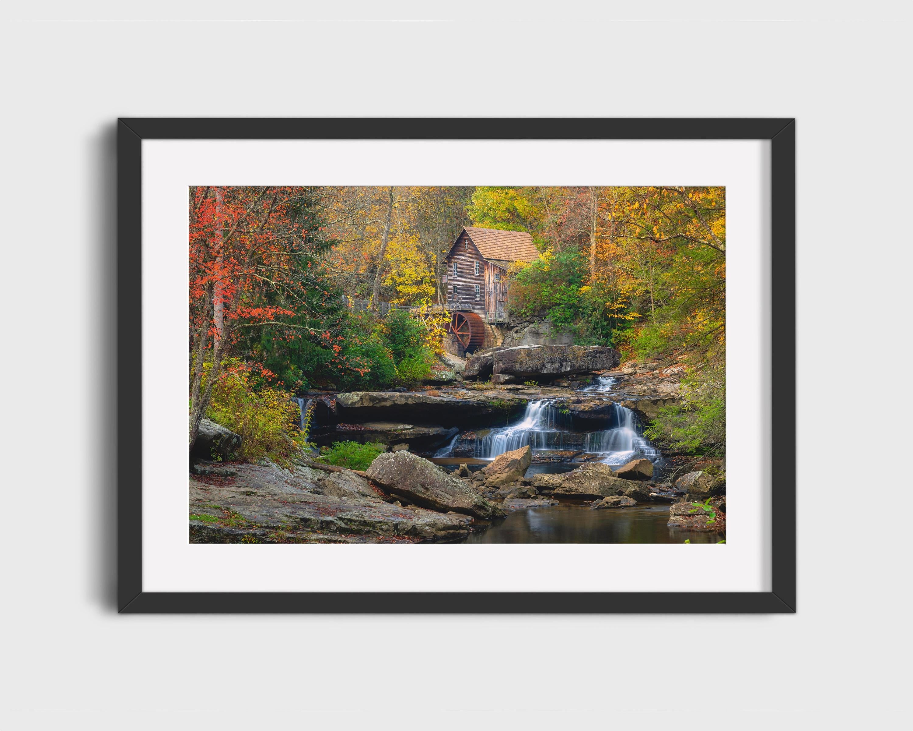 Rustic Autumn Waterfall at Glade Creek Grist Mill