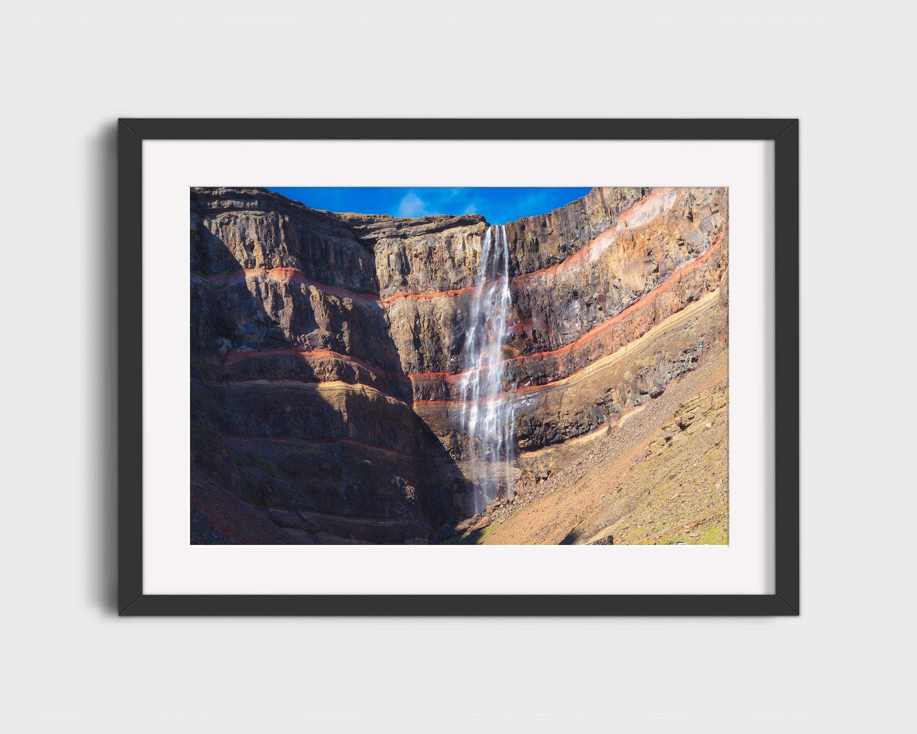 Hengifoss Waterfall Below