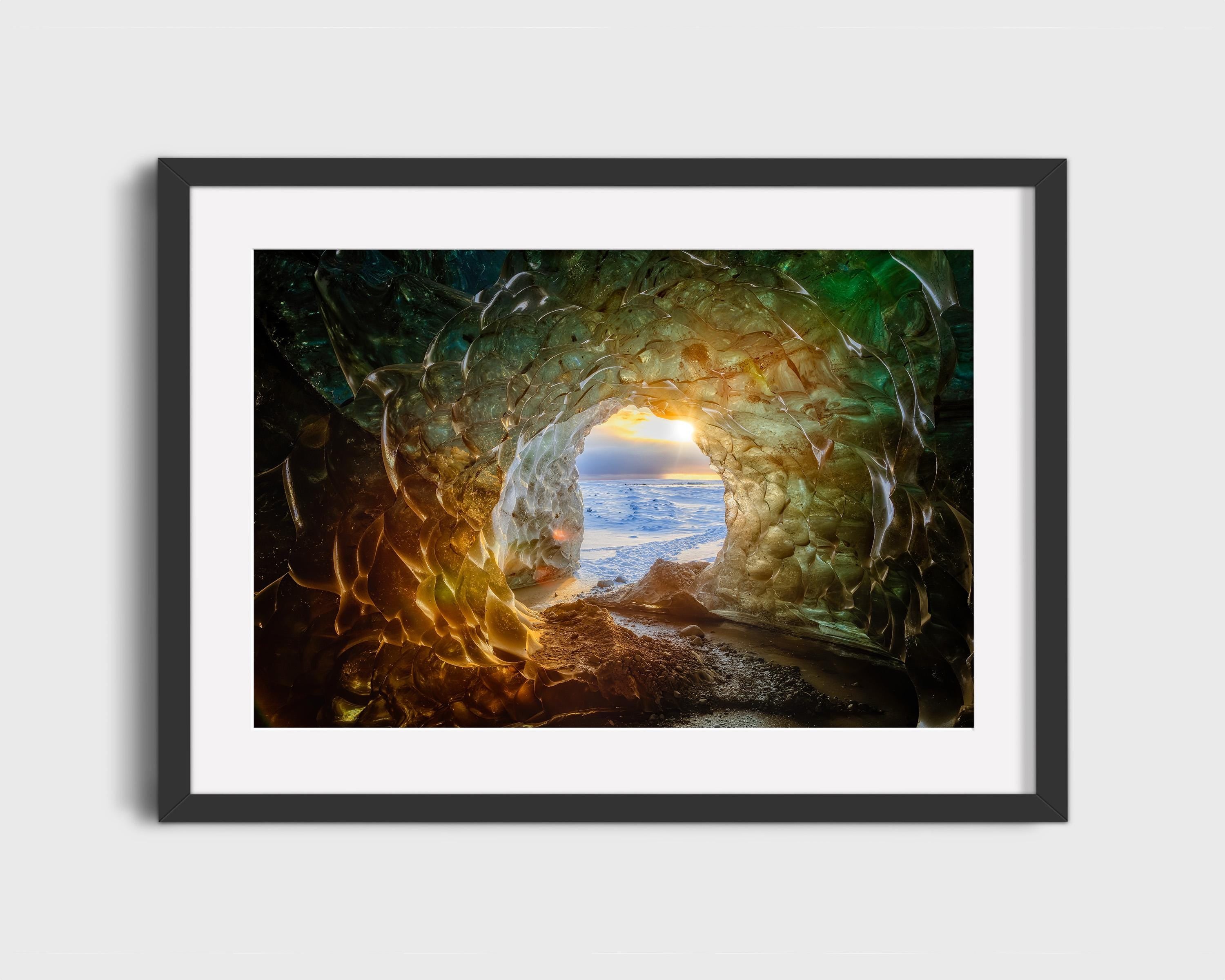 Iceland Ice Cave Sunset