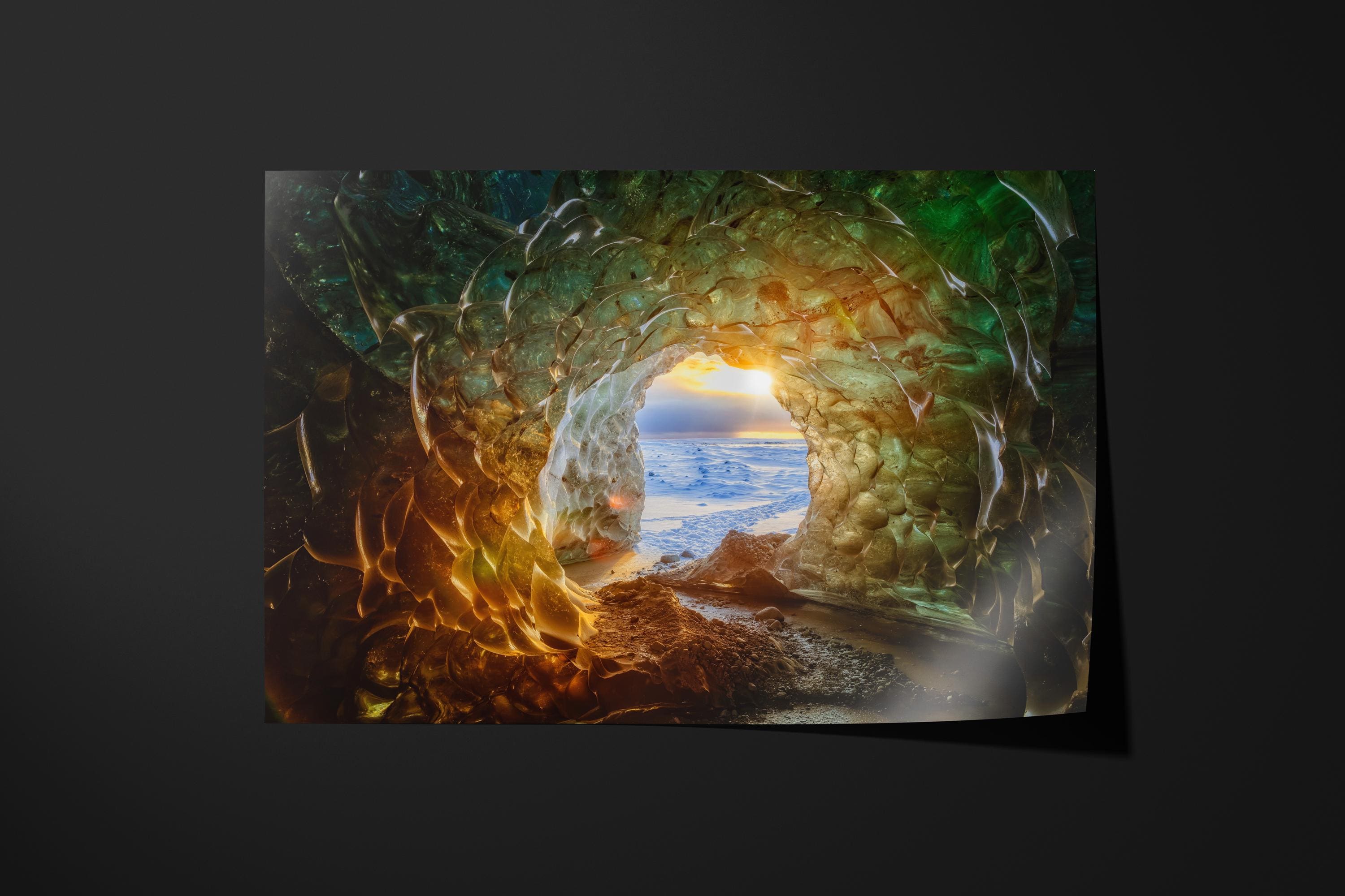 Iceland Ice Cave Sunset