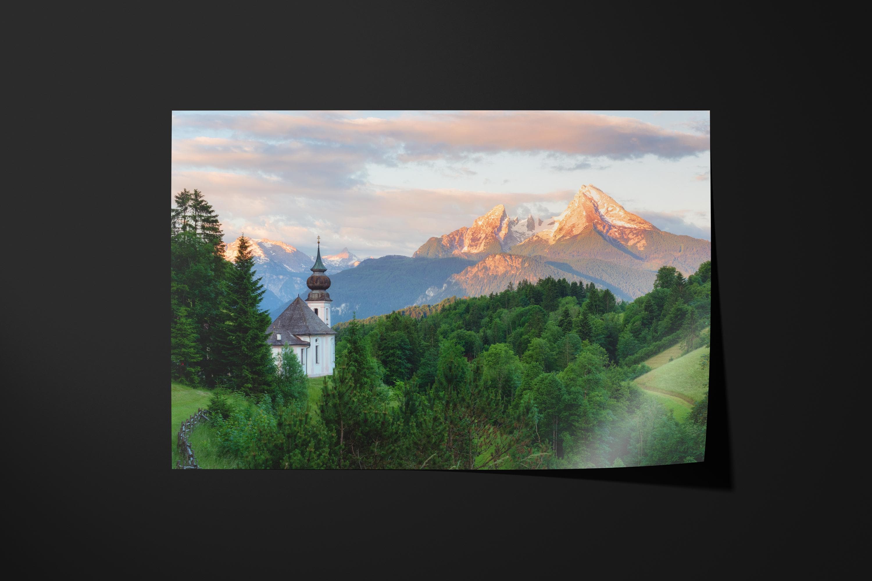 Maria Gern Church and Bavarian Alps