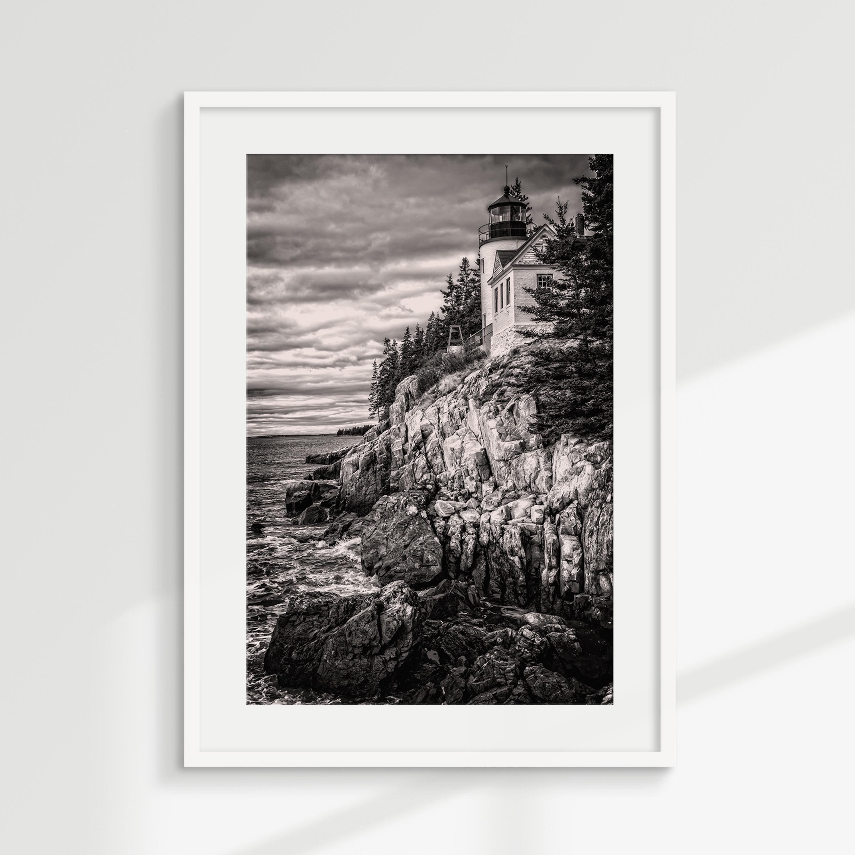 Bass Harbor Lighthouse Black and White