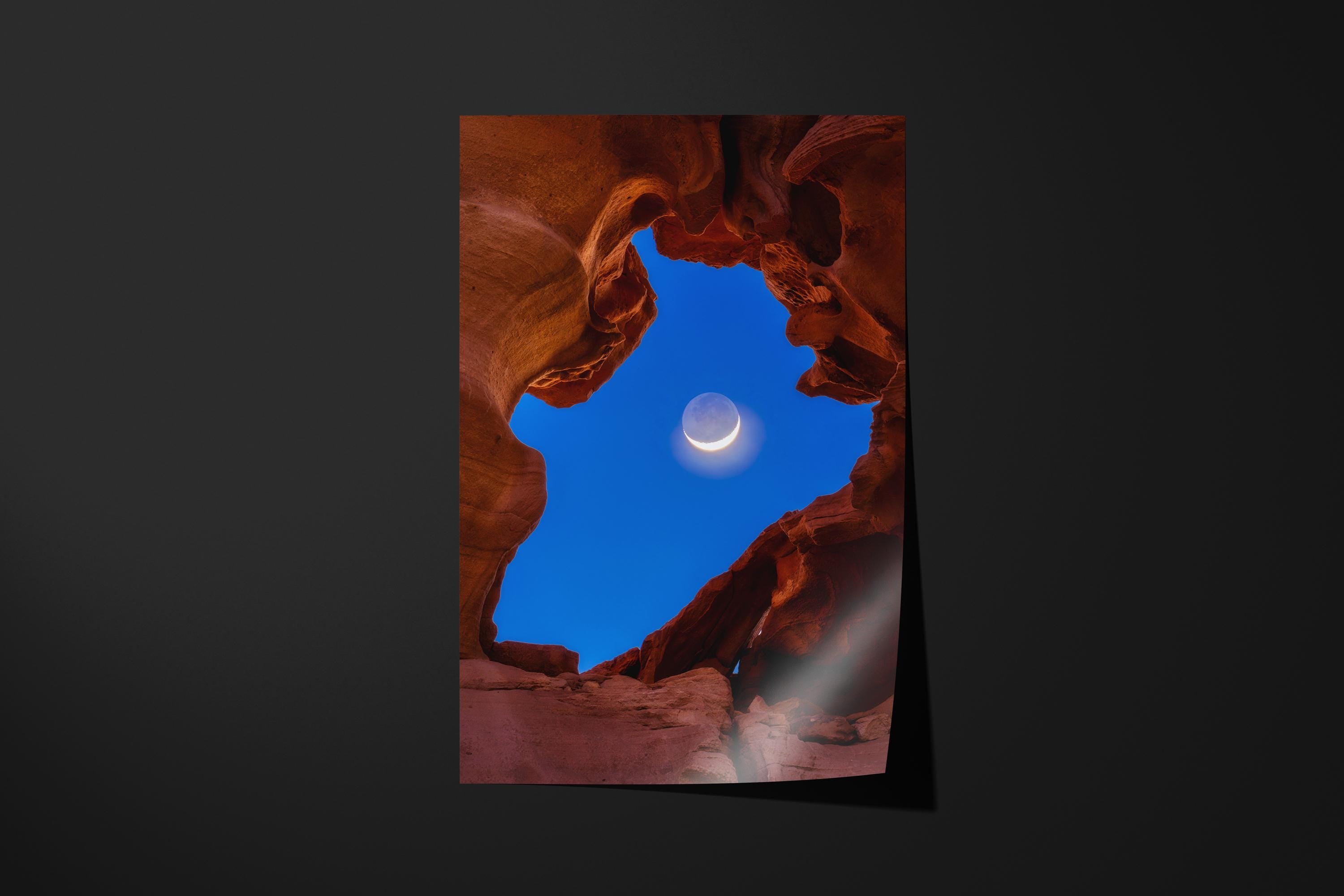 Crescent Moon Over Red Rock Canyon