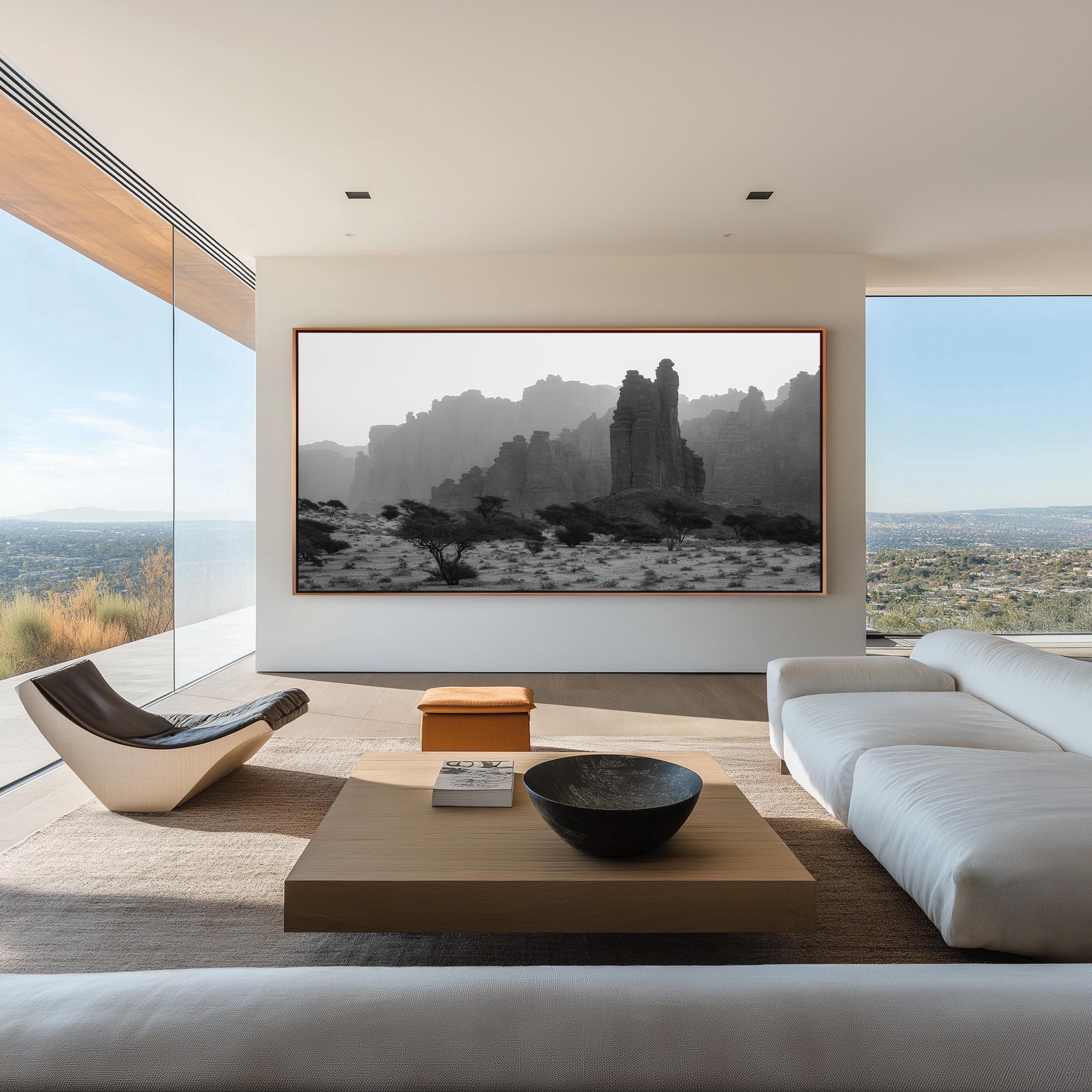 Hazy Desert Monoliths