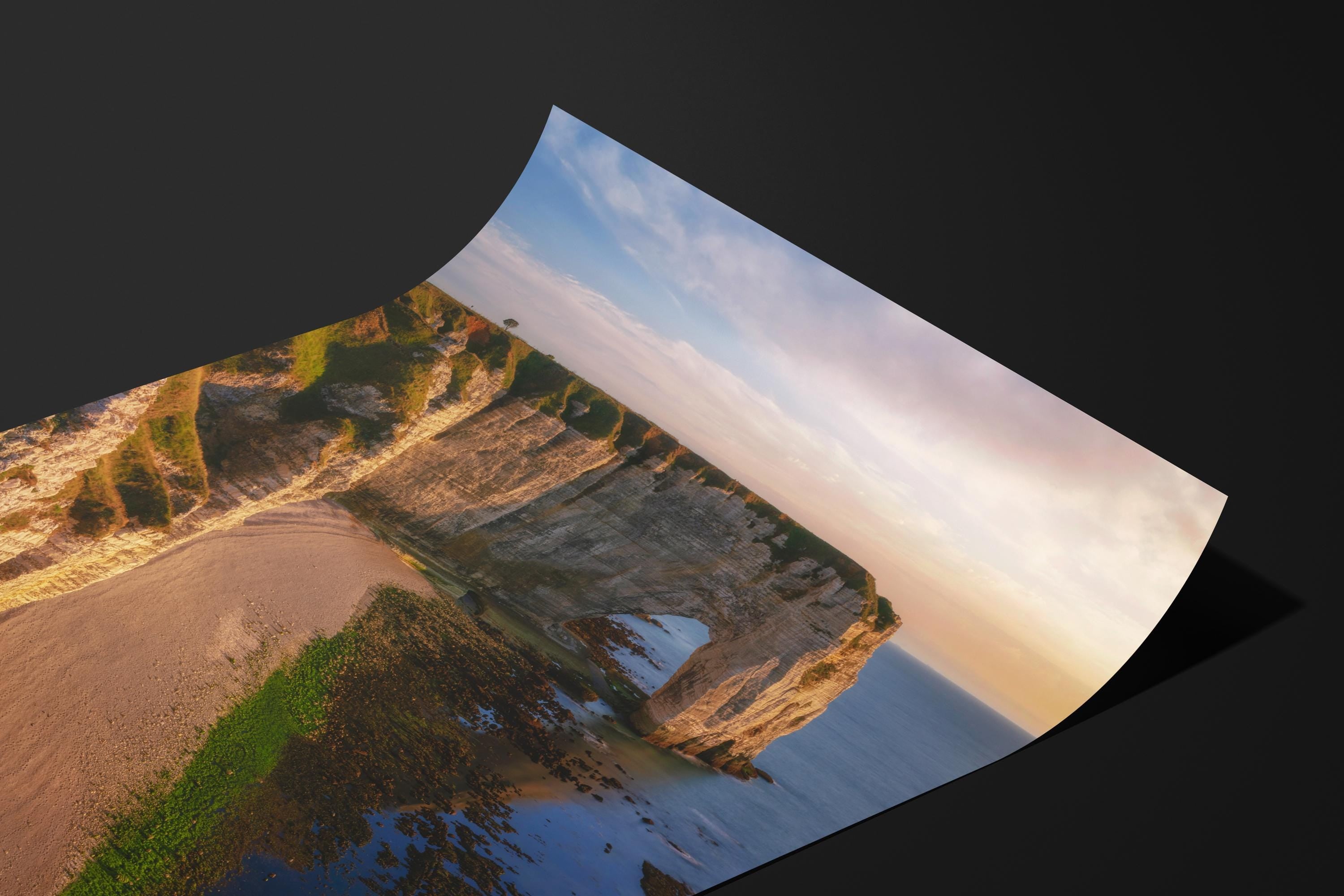 Etretat Cliff Arch at Sunset