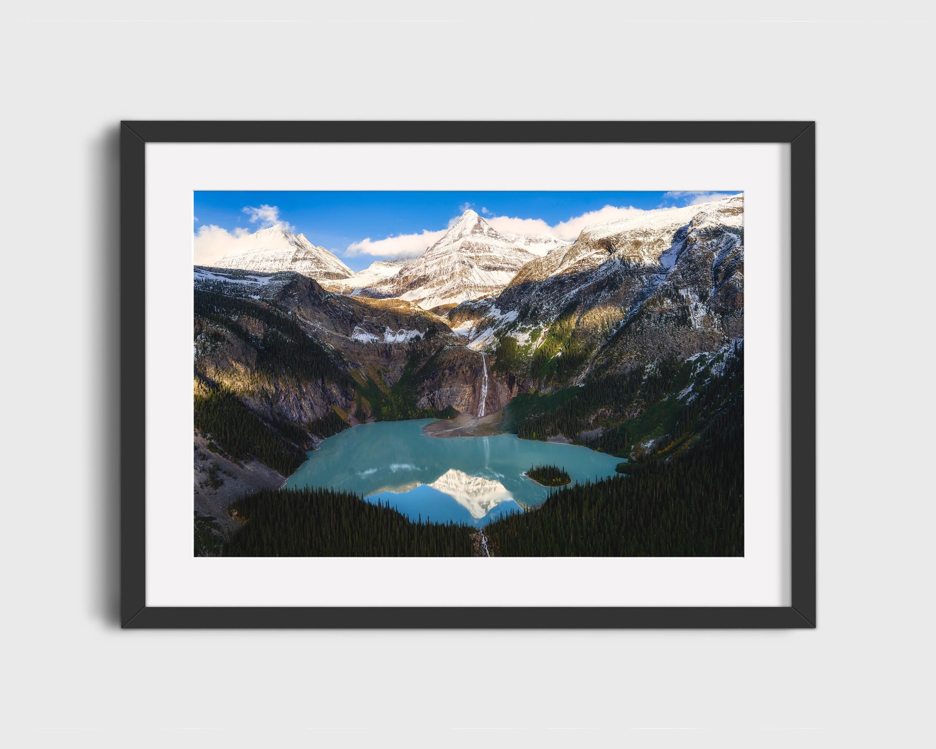 Rocky Mountain Waterfall Lake