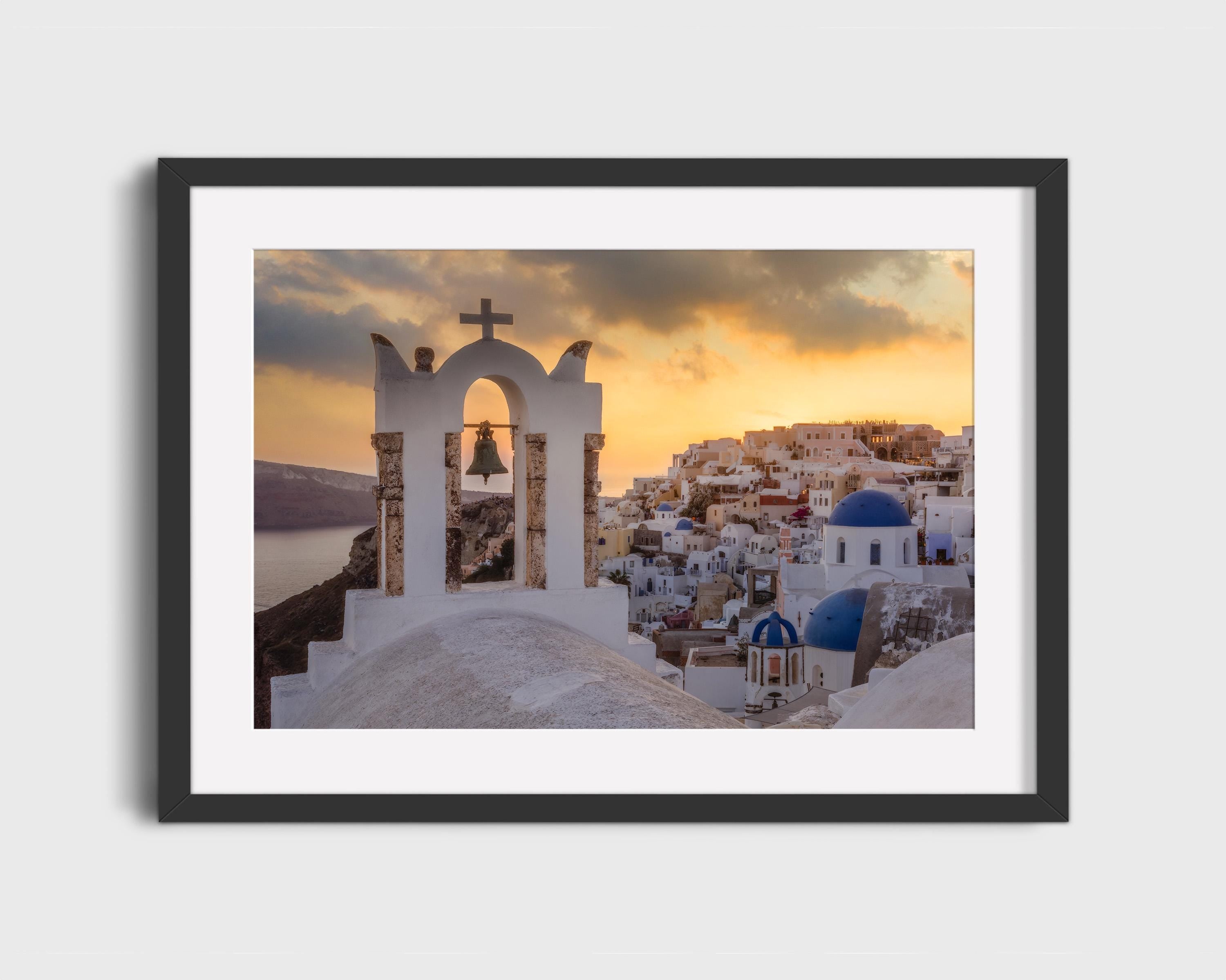 Santorini Greece Sunset Bell Tower