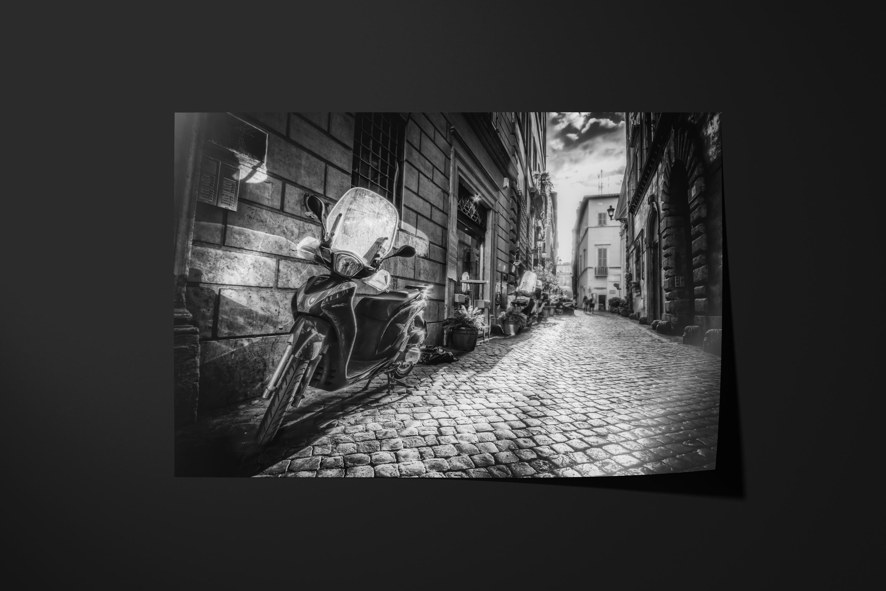 Black and White Rome Alley Scooter