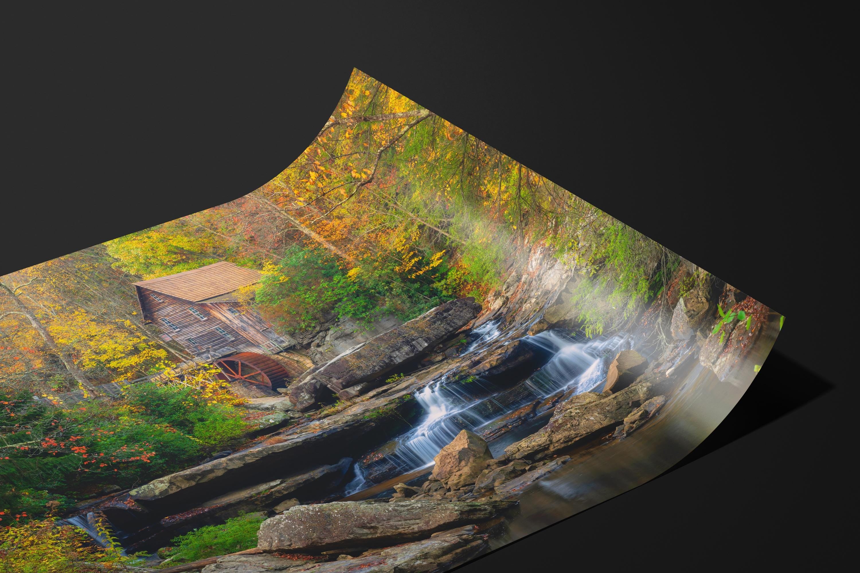 Rustic Autumn Waterfall at Glade Creek Grist Mill