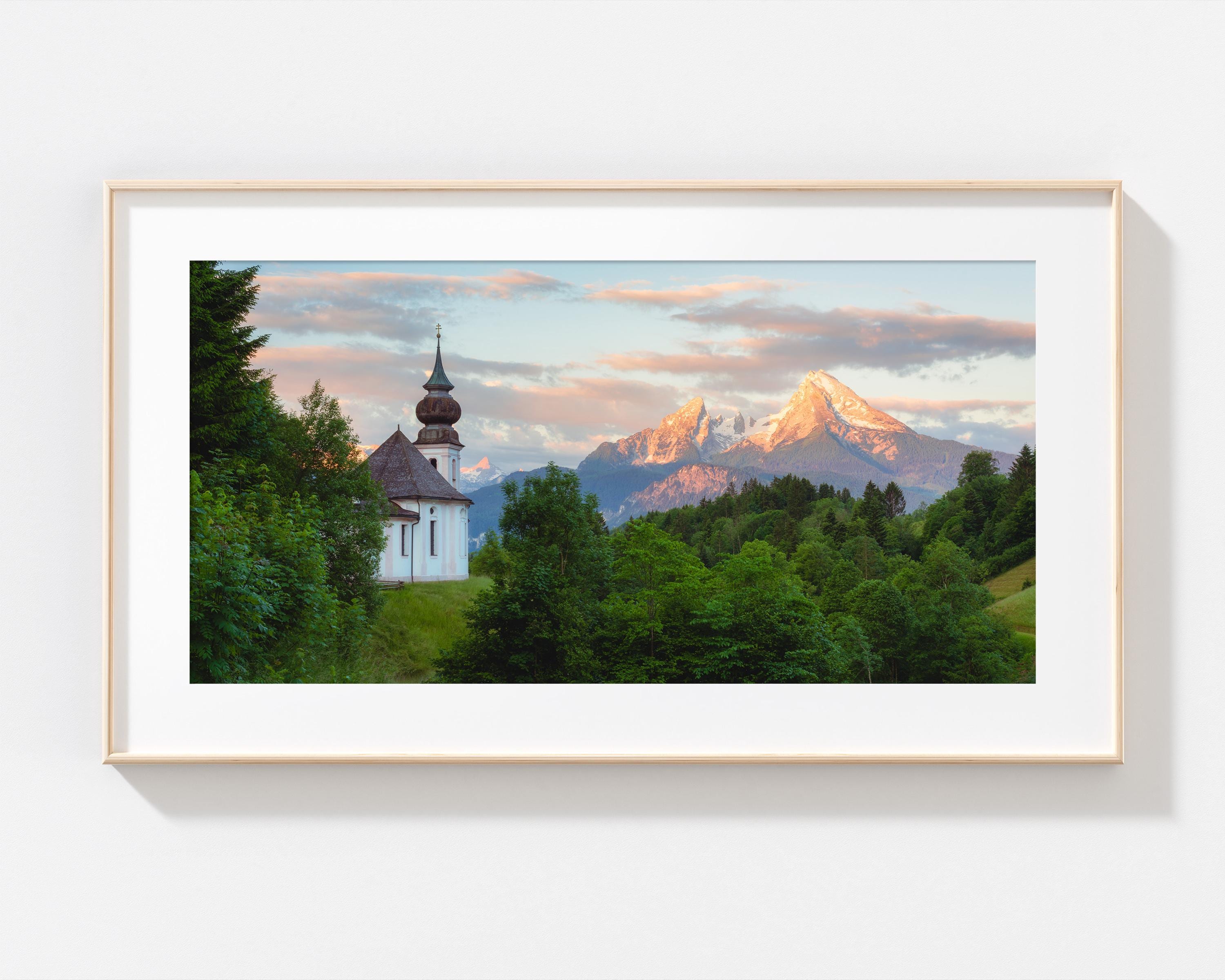 Maria Gern Church with Watzmann Mountain