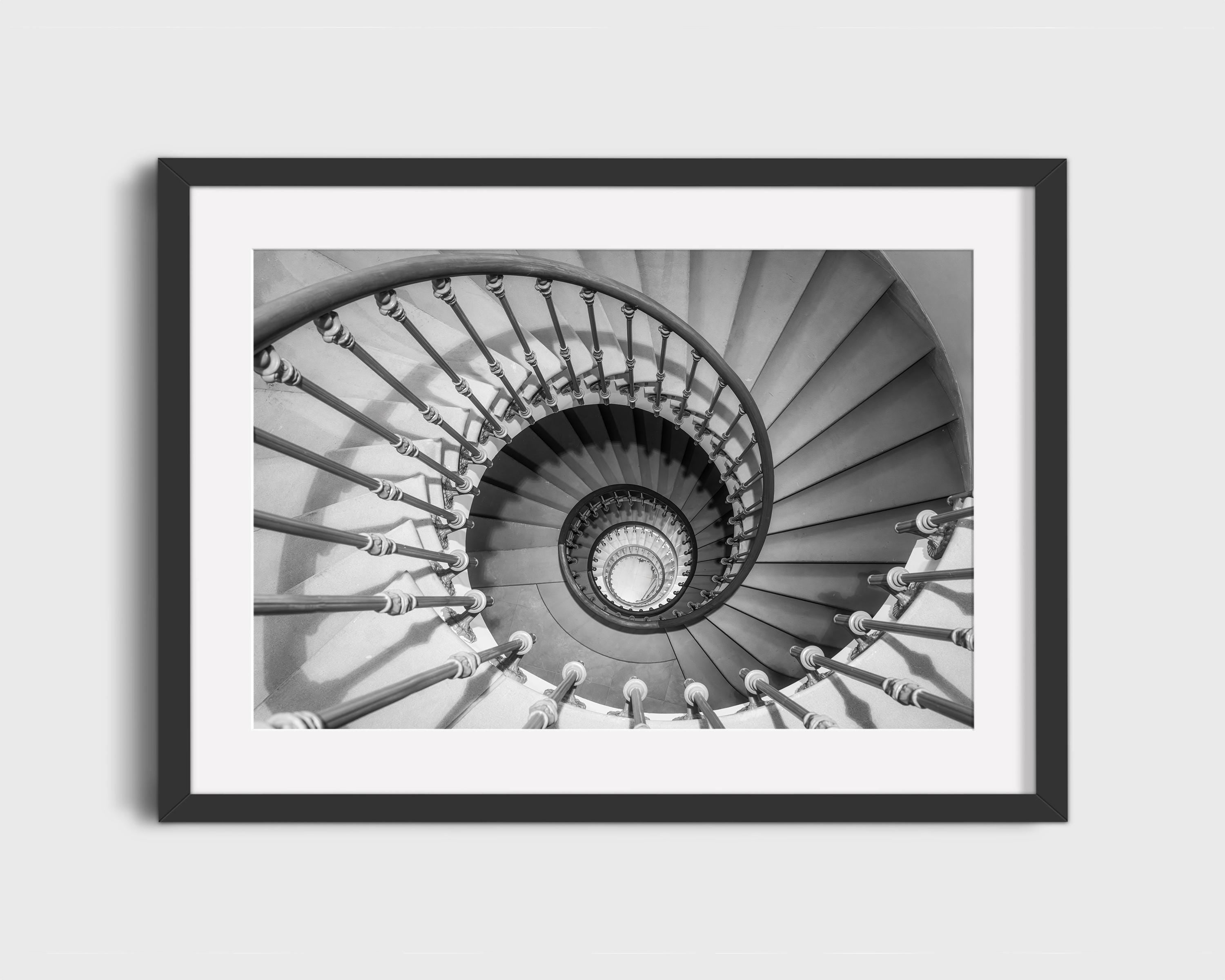 Black and White Spiral Staircase